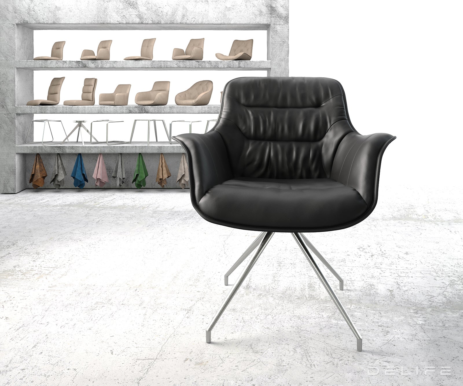 Jedilni stol Kaira, Material: Usnje