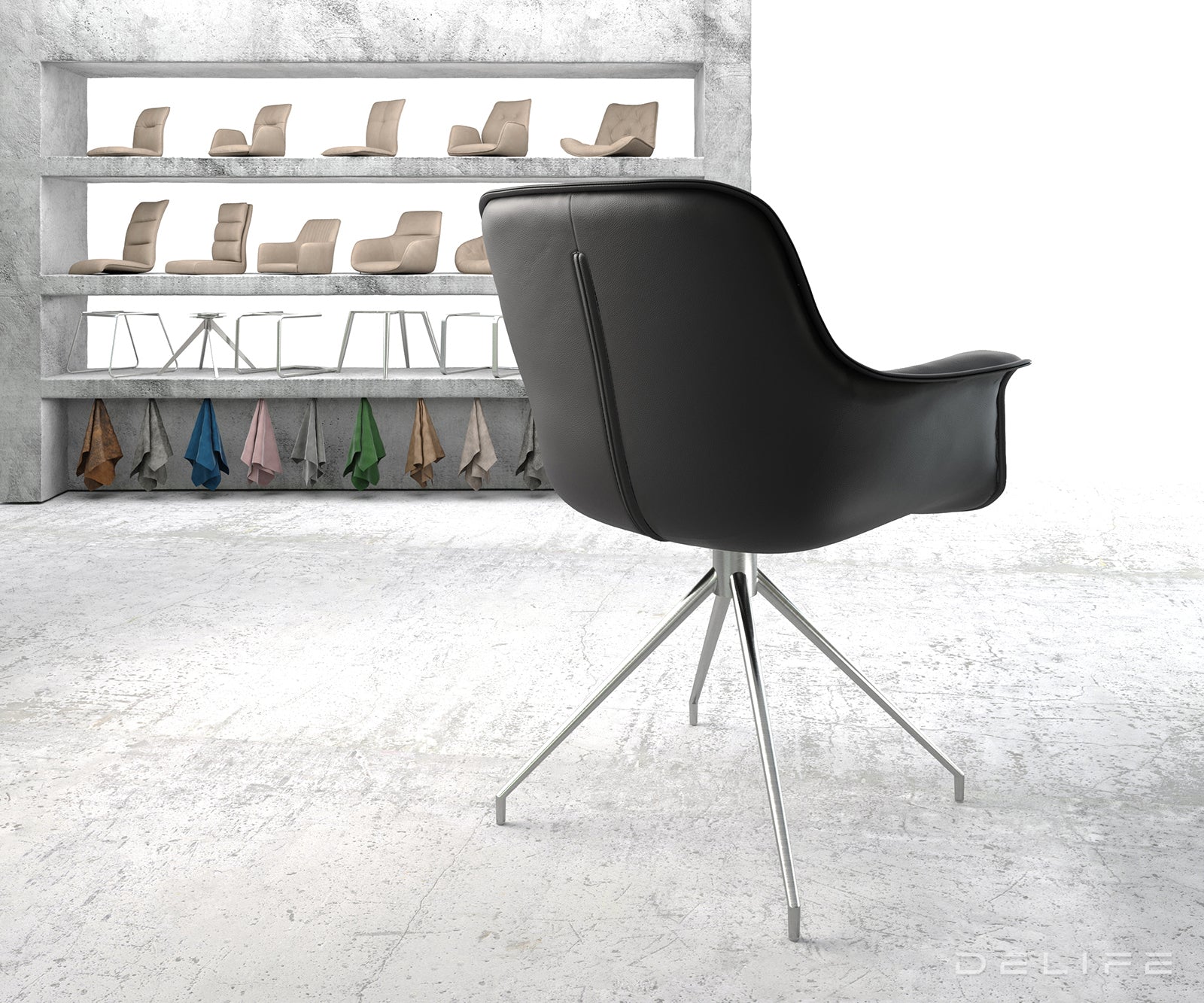 Jedilni stol Kaira, Material: Usnje