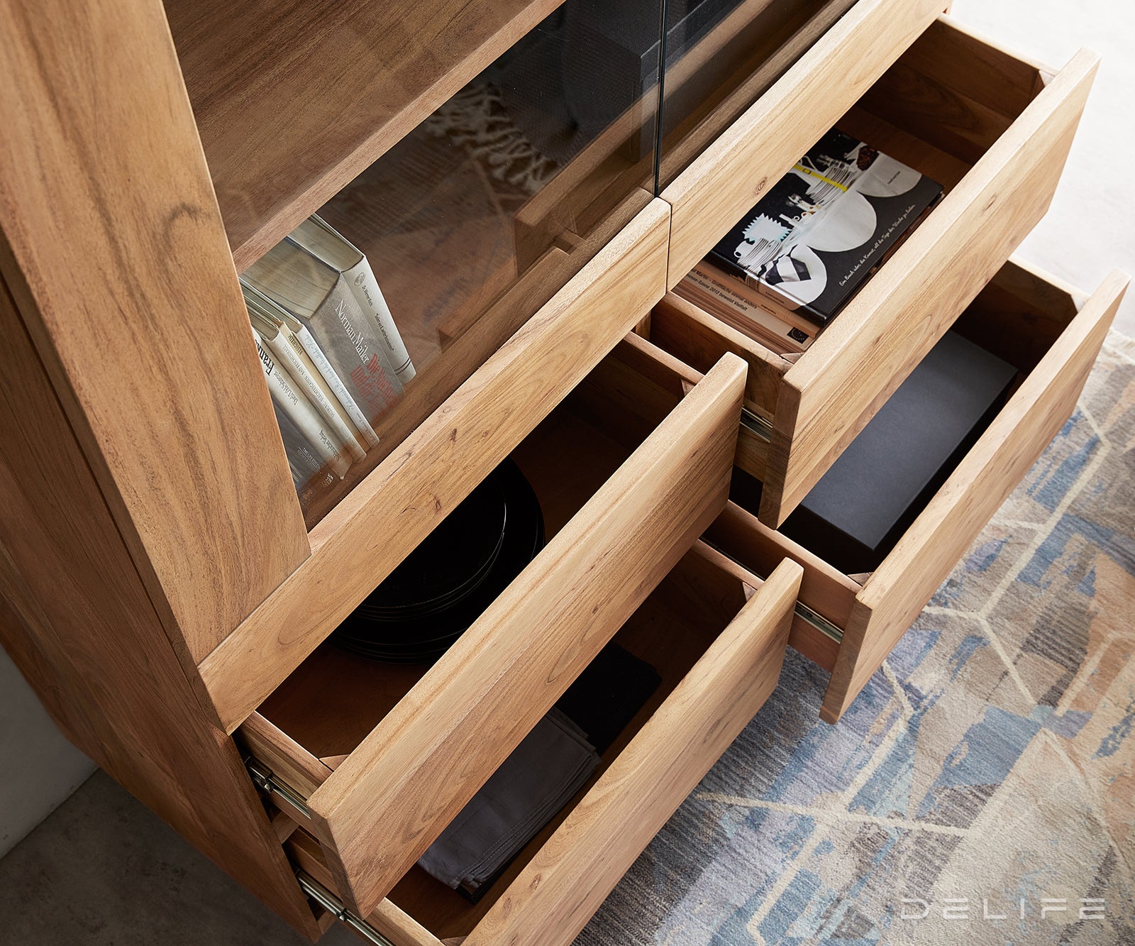 Visoka komoda Live-Edge 120x190cm, Material: Akacija