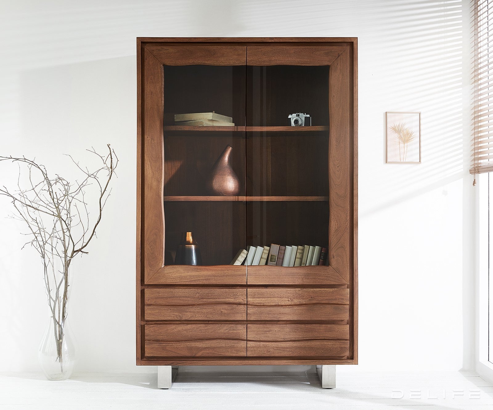 Visoka komoda Live-Edge 120x190cm, Material: Akacija