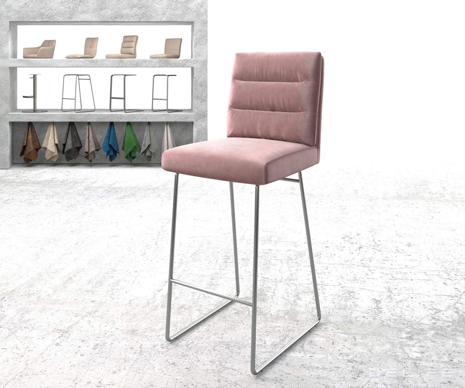 Barski stol Pela, Material: Žamet