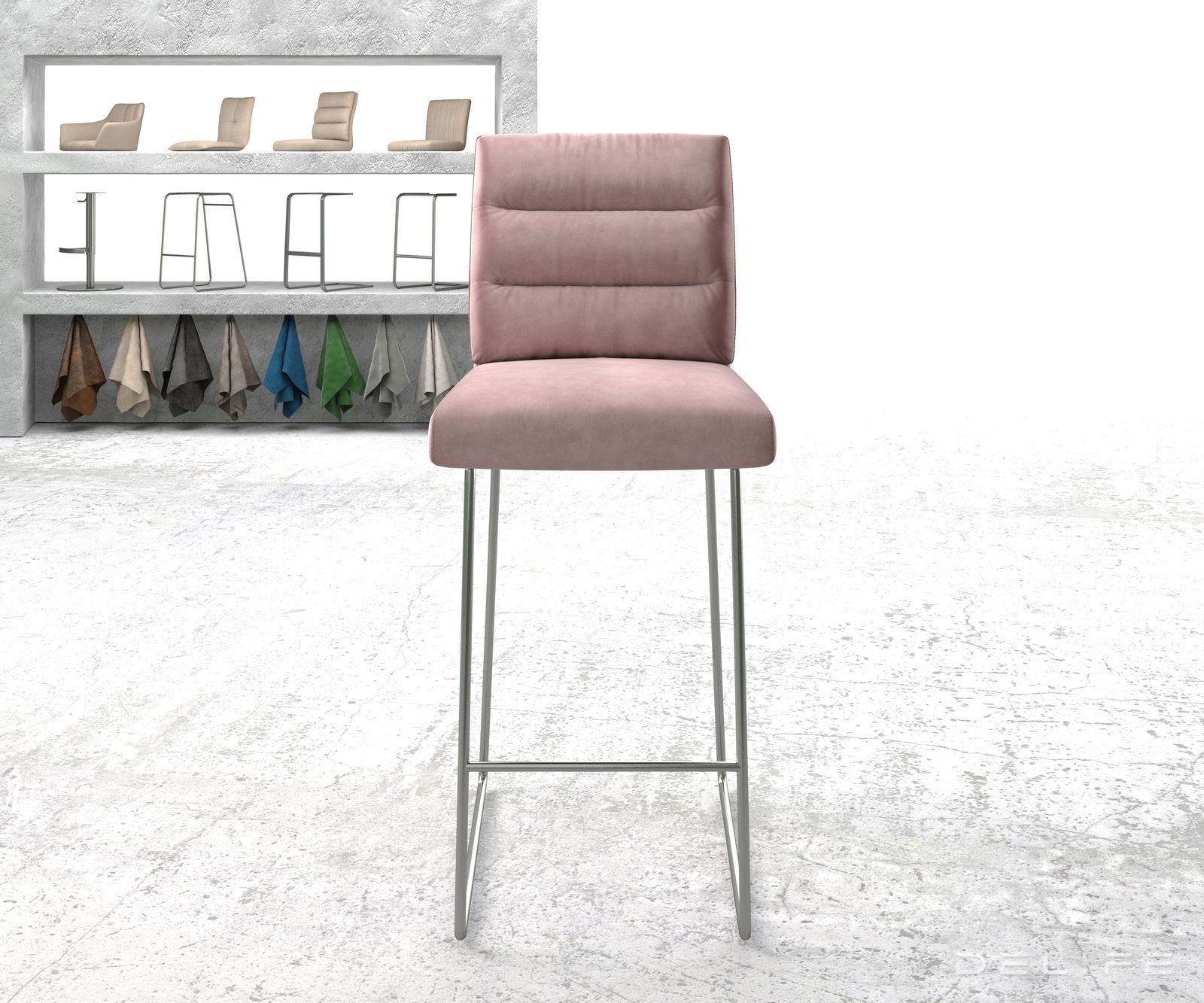 Barski stol Pela, Material: Žamet