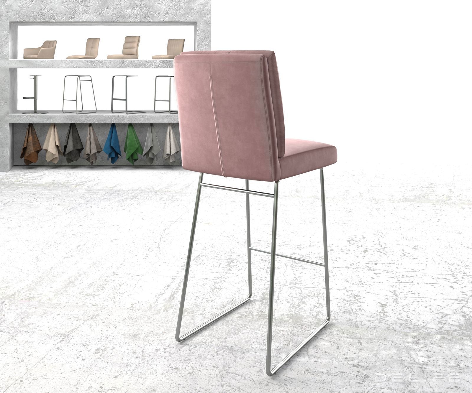 Barski stol Pela, Material: Žamet