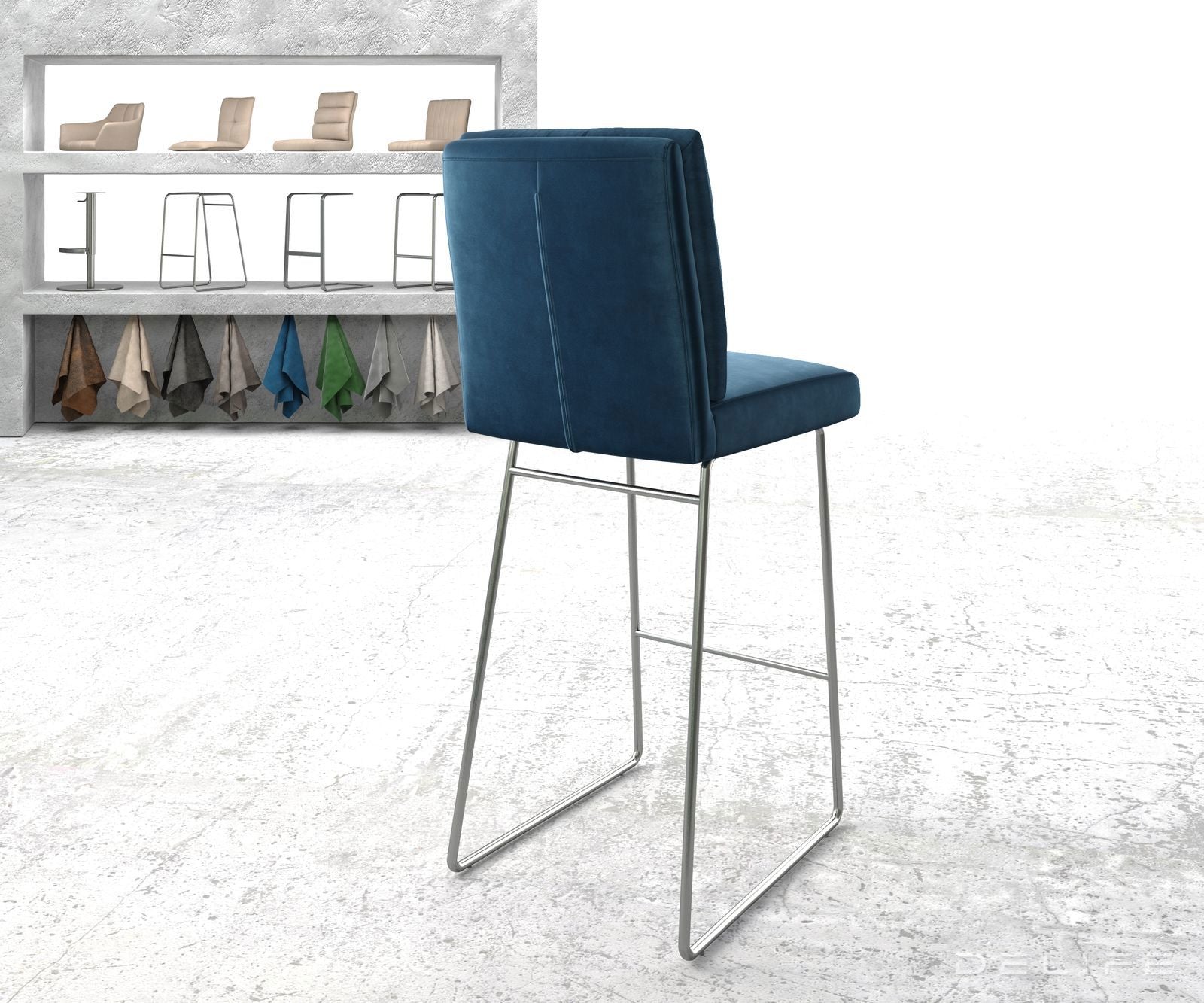 Barski stol Pela, Material: Žamet