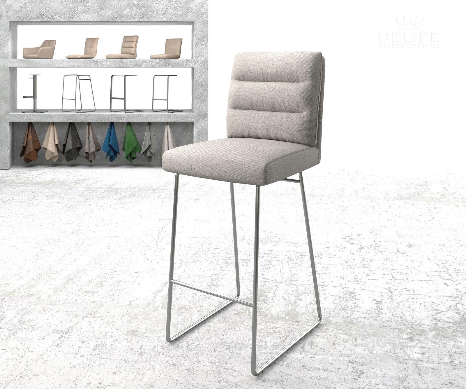 Barski stol Pela, Material: Plain tkano