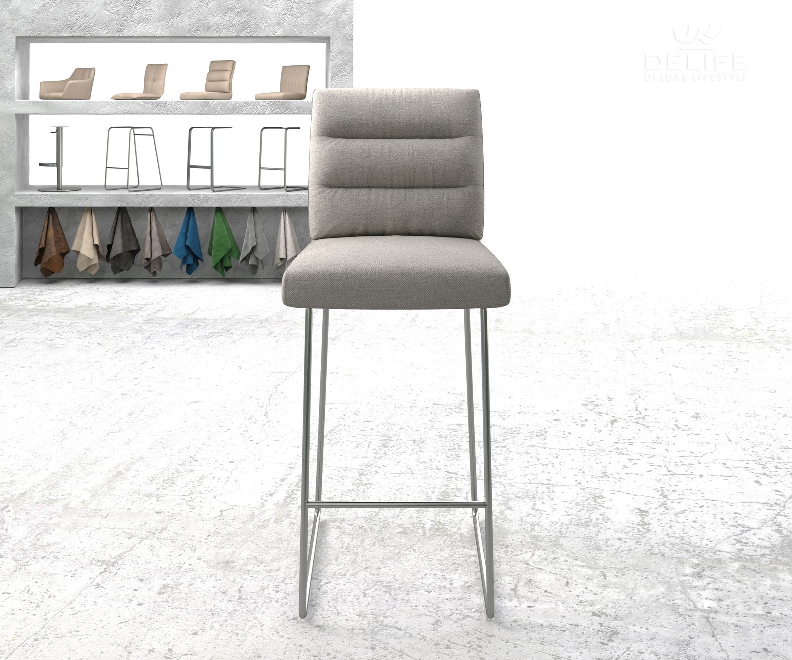 Barski stol Pela, Material: Plain tkano