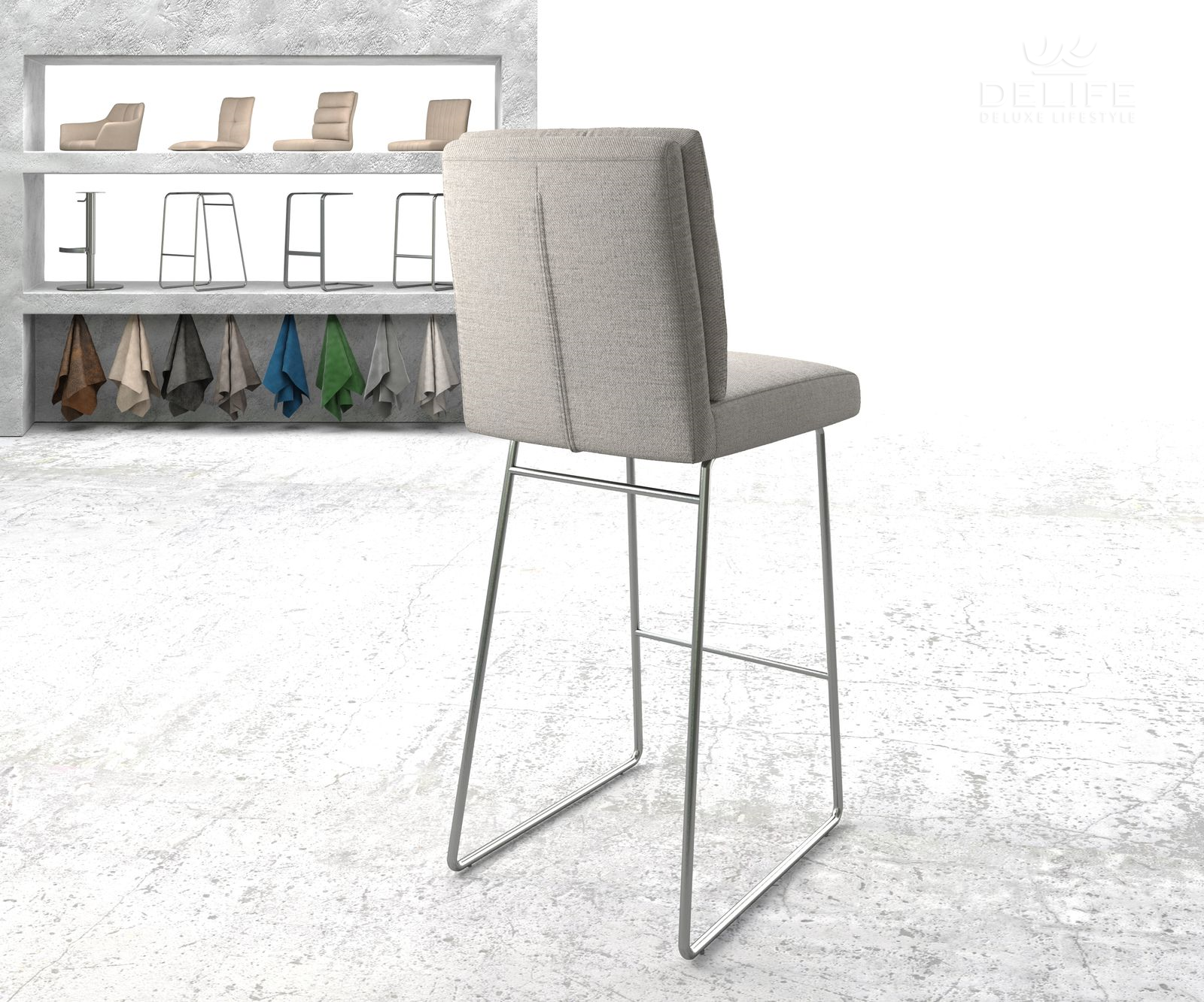 Barski stol Pela, Material: Plain tkano