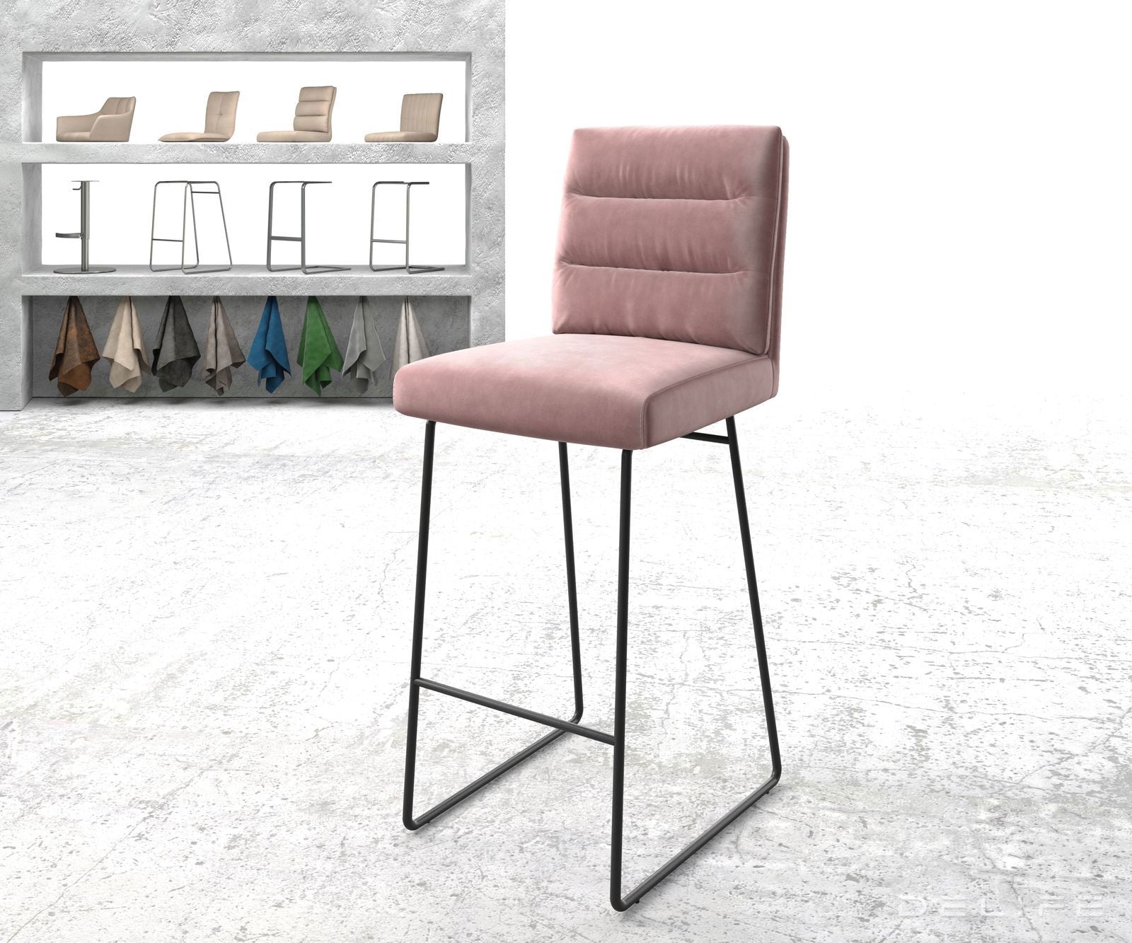 Barski stol Pela, Material: Žamet