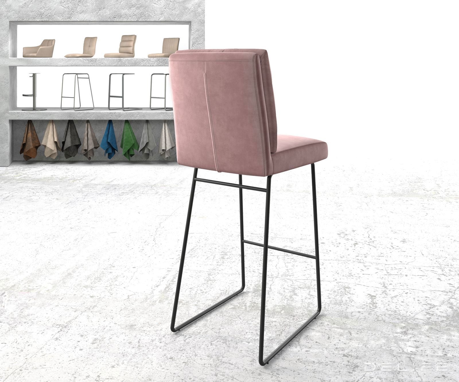 Barski stol Pela, Material: Žamet