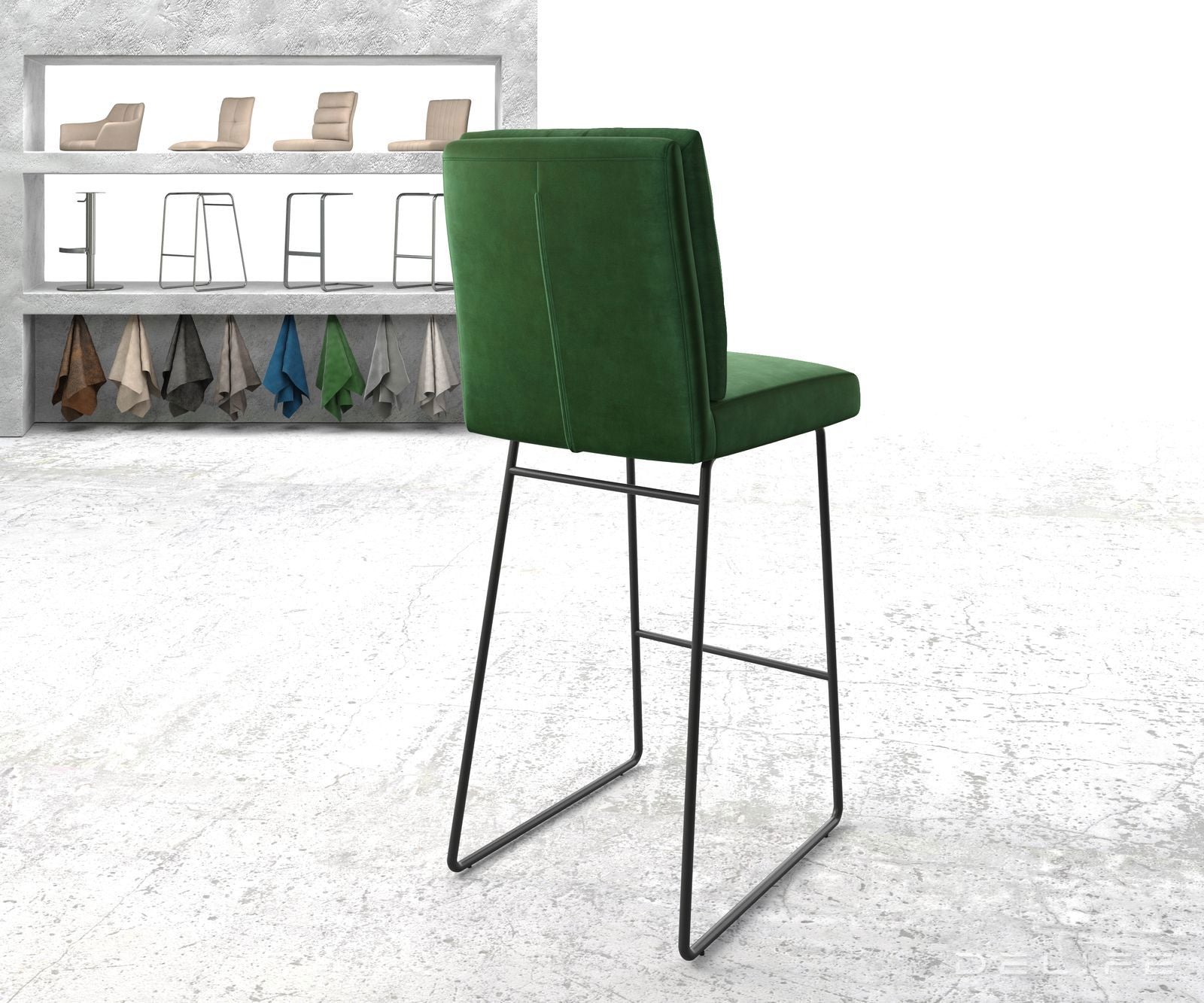 Barski stol Pela, Material: Žamet