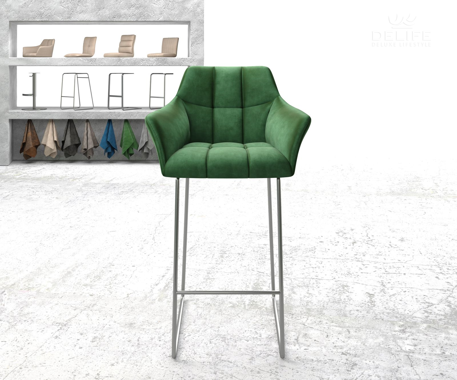 Barski stol Yulo, Material: Žamet