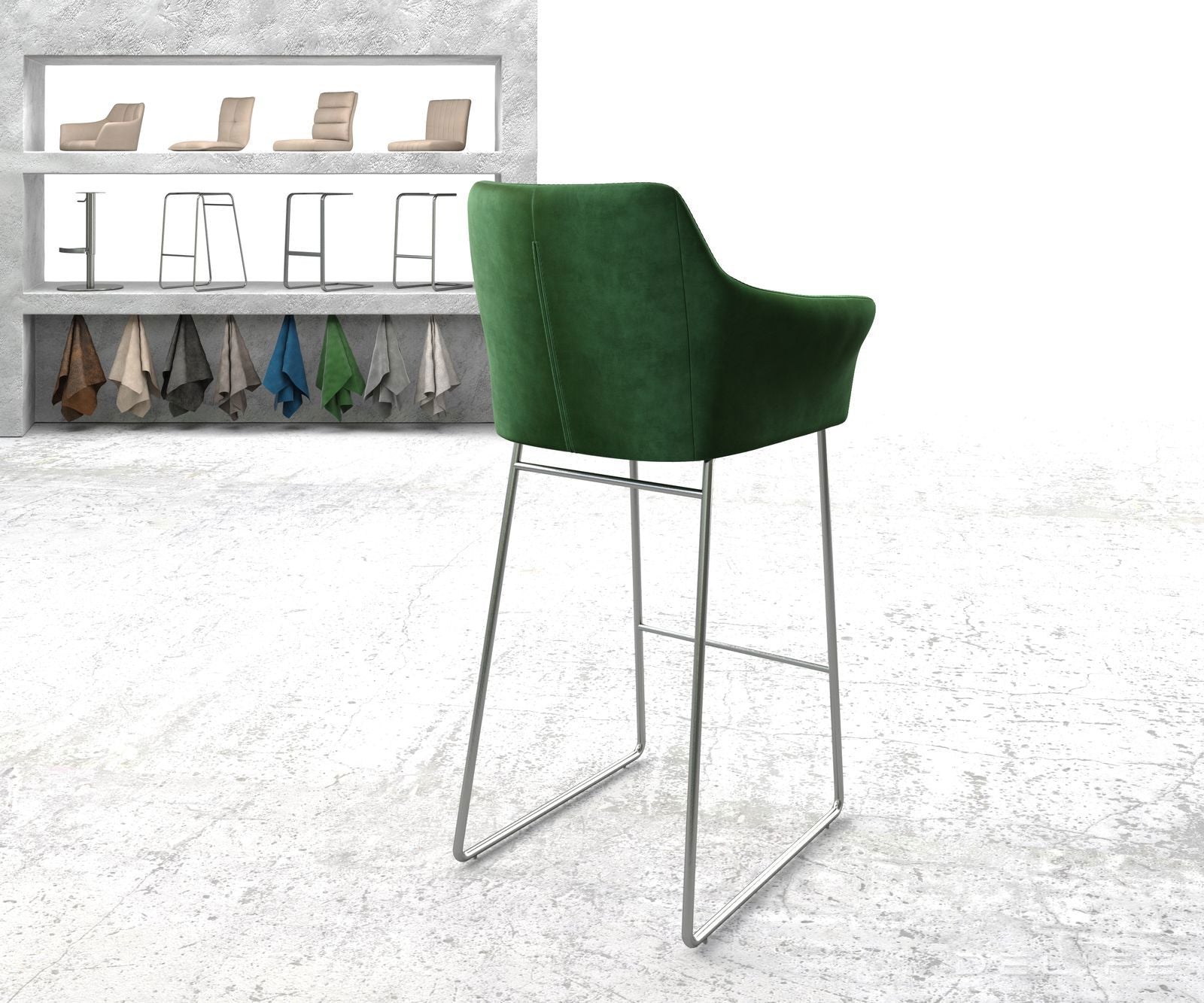 Barski stol Yulo, Material: Žamet