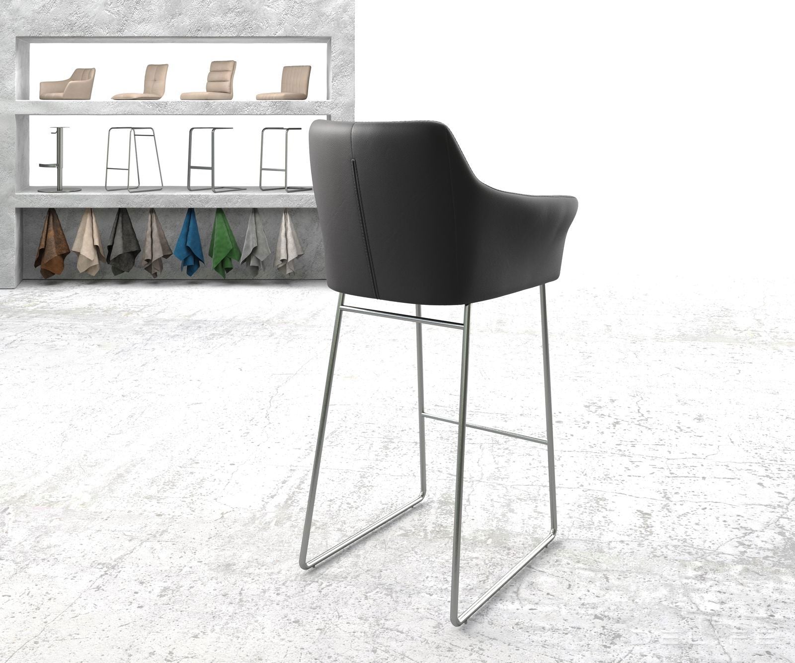 Barski stol Yulo, Material: Usnje