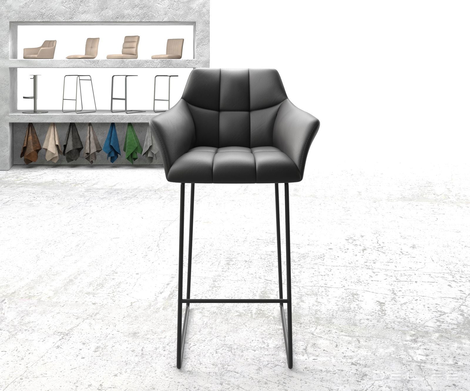 Barski stol Yulo, Material: Usnje