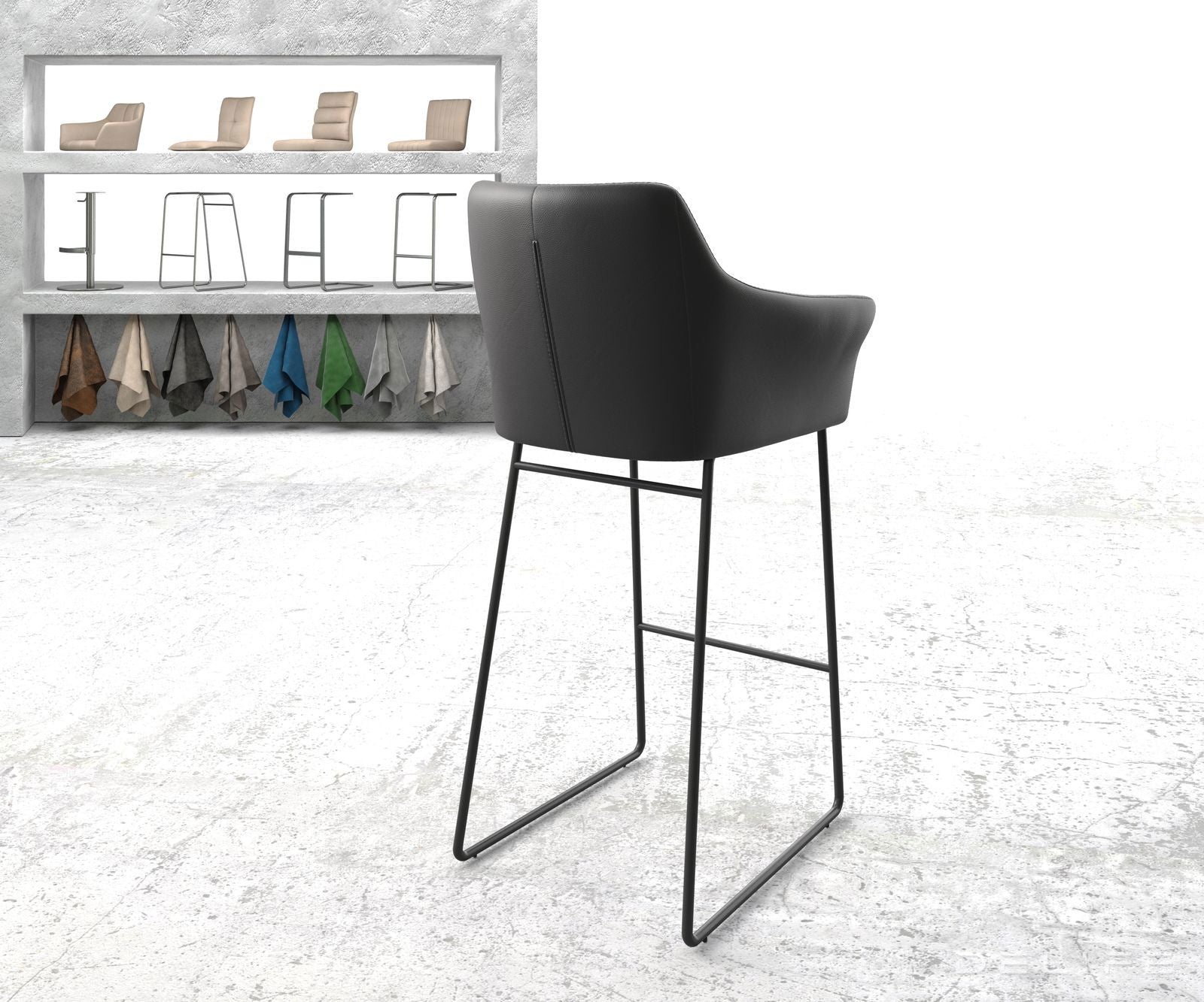 Barski stol Yulo, Material: Usnje