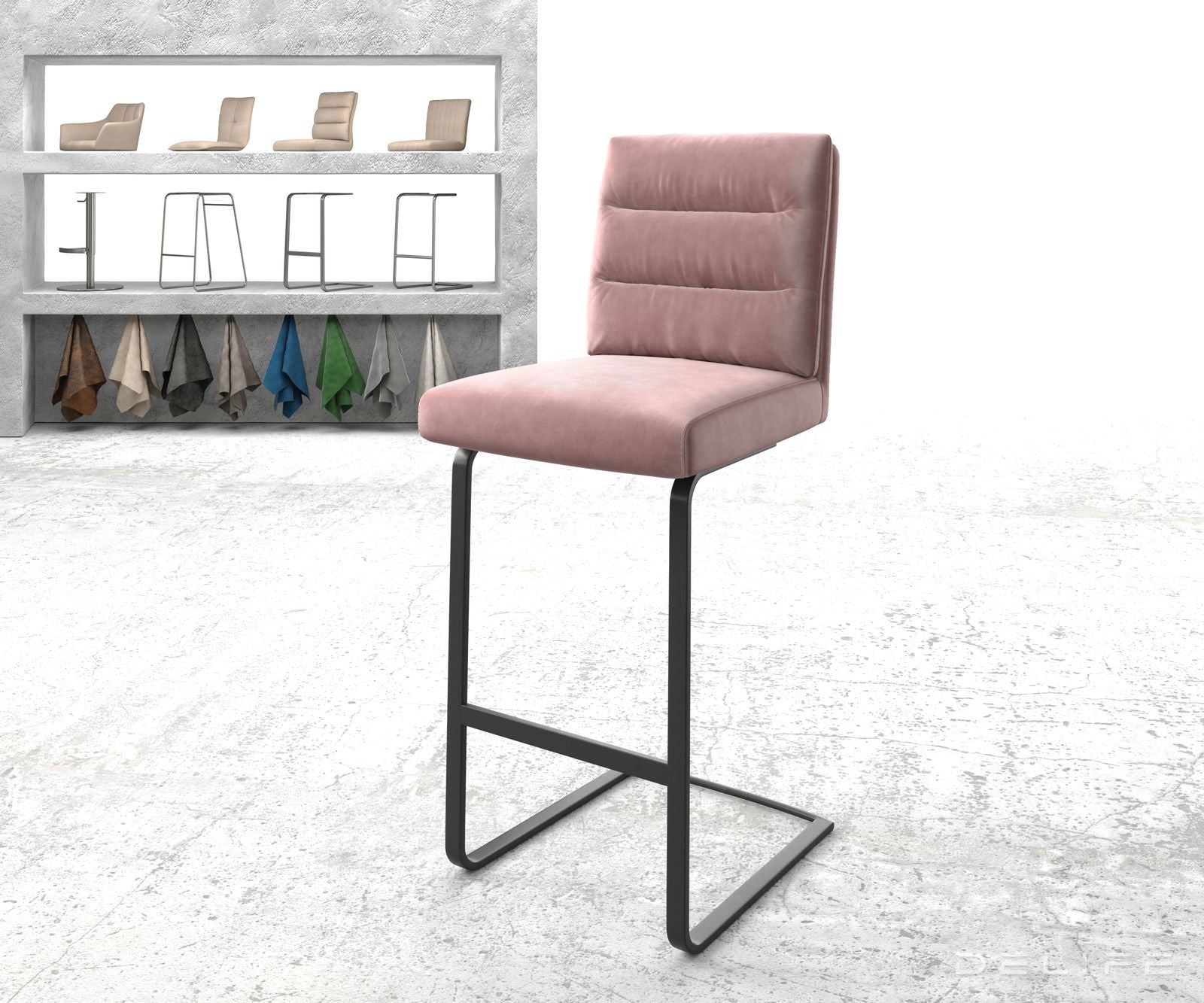 Barski stol Pela, Material: Žamet