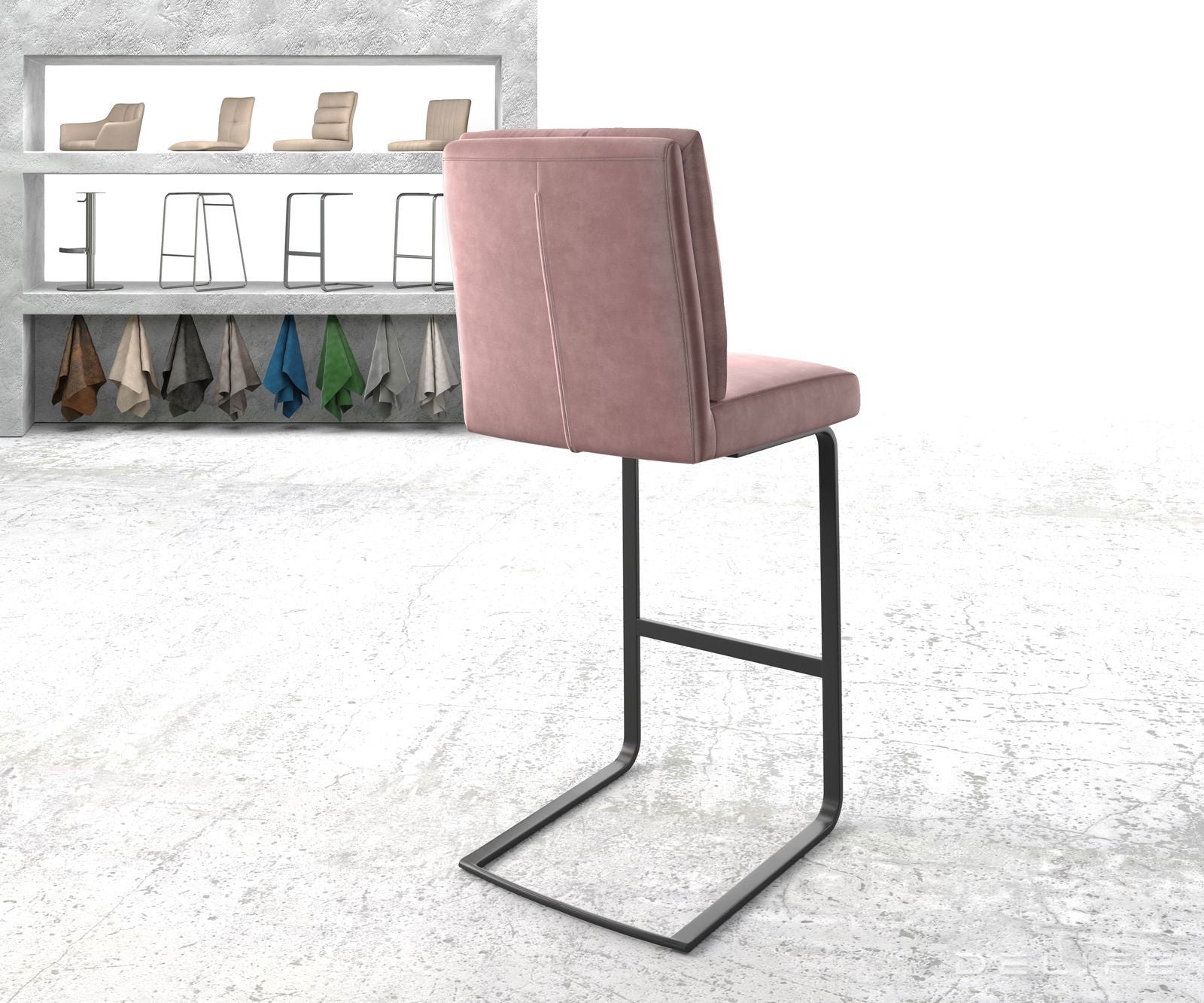 Barski stol Pela, Material: Žamet