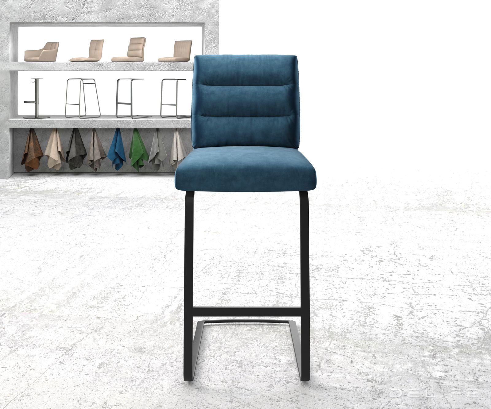 Barski stol Pela, Material: Žamet