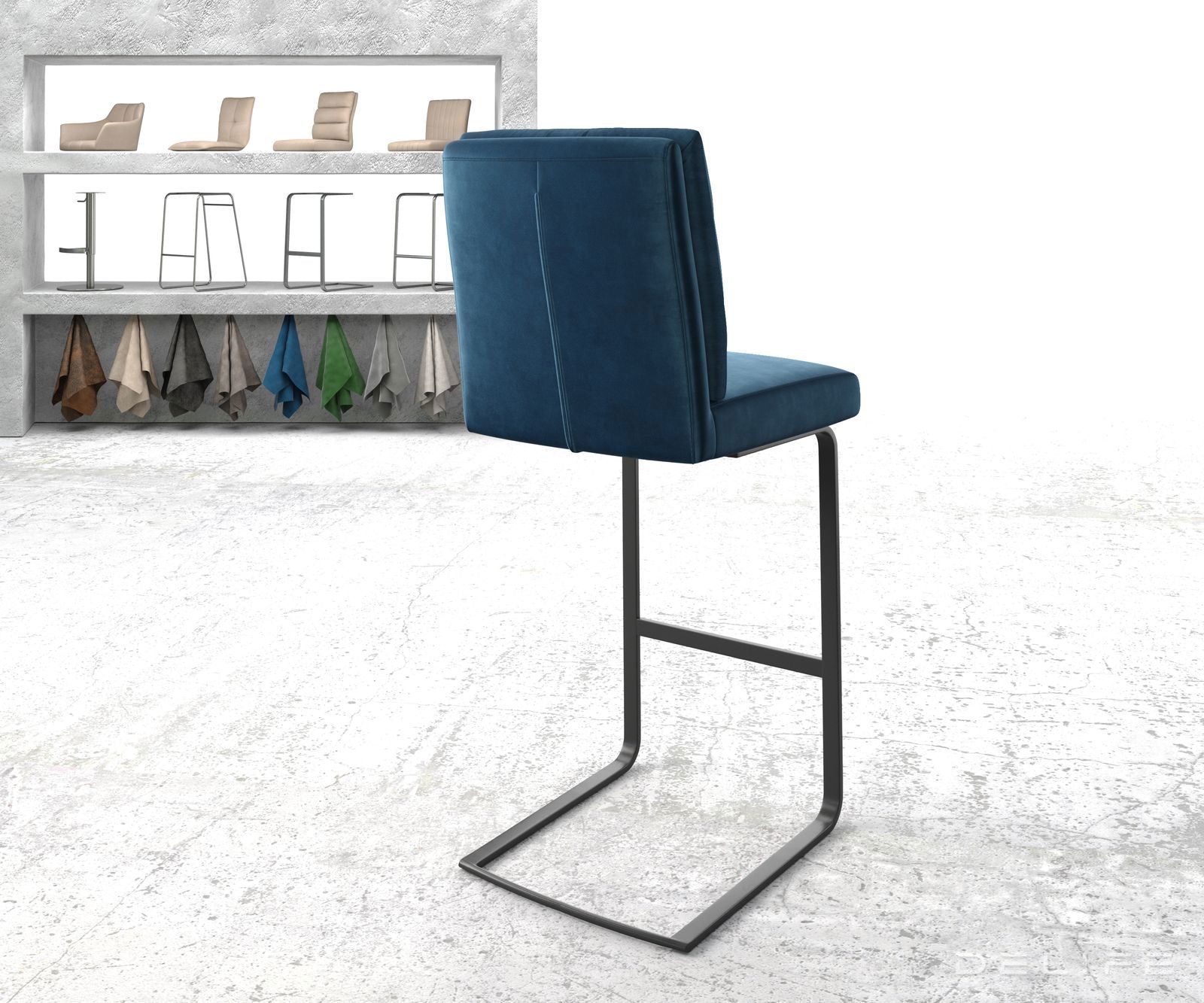 Barski stol Pela, Material: Žamet