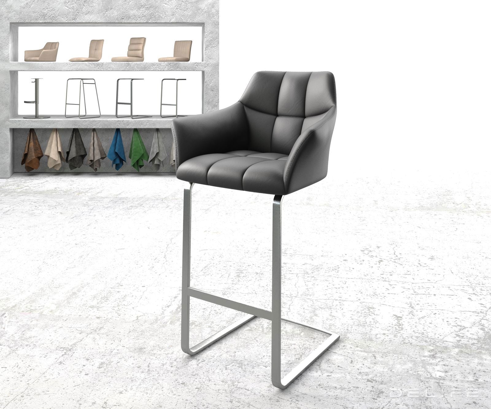 Barski stol Yulo, Material: Usnje