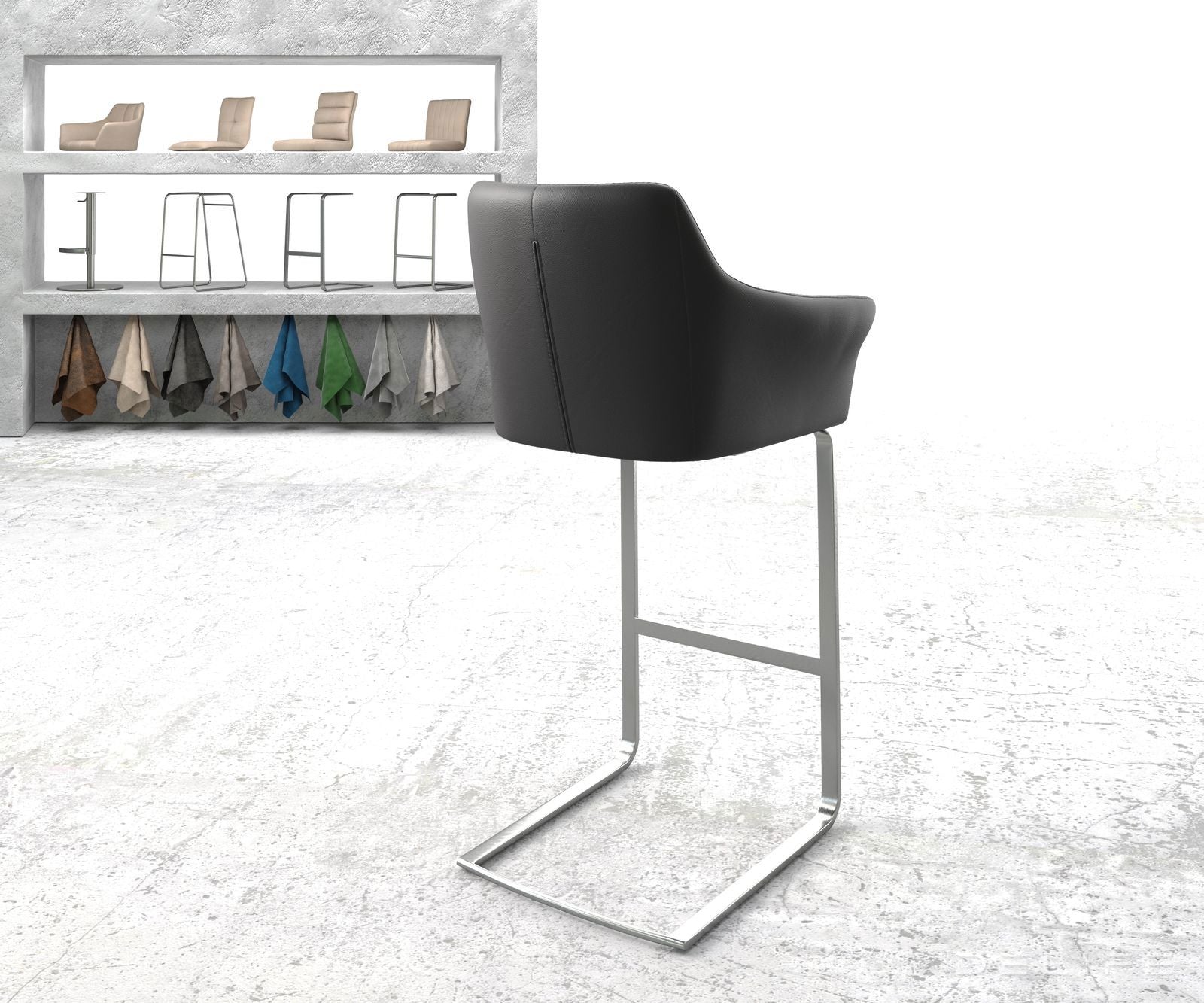 Barski stol Yulo, Material: Usnje