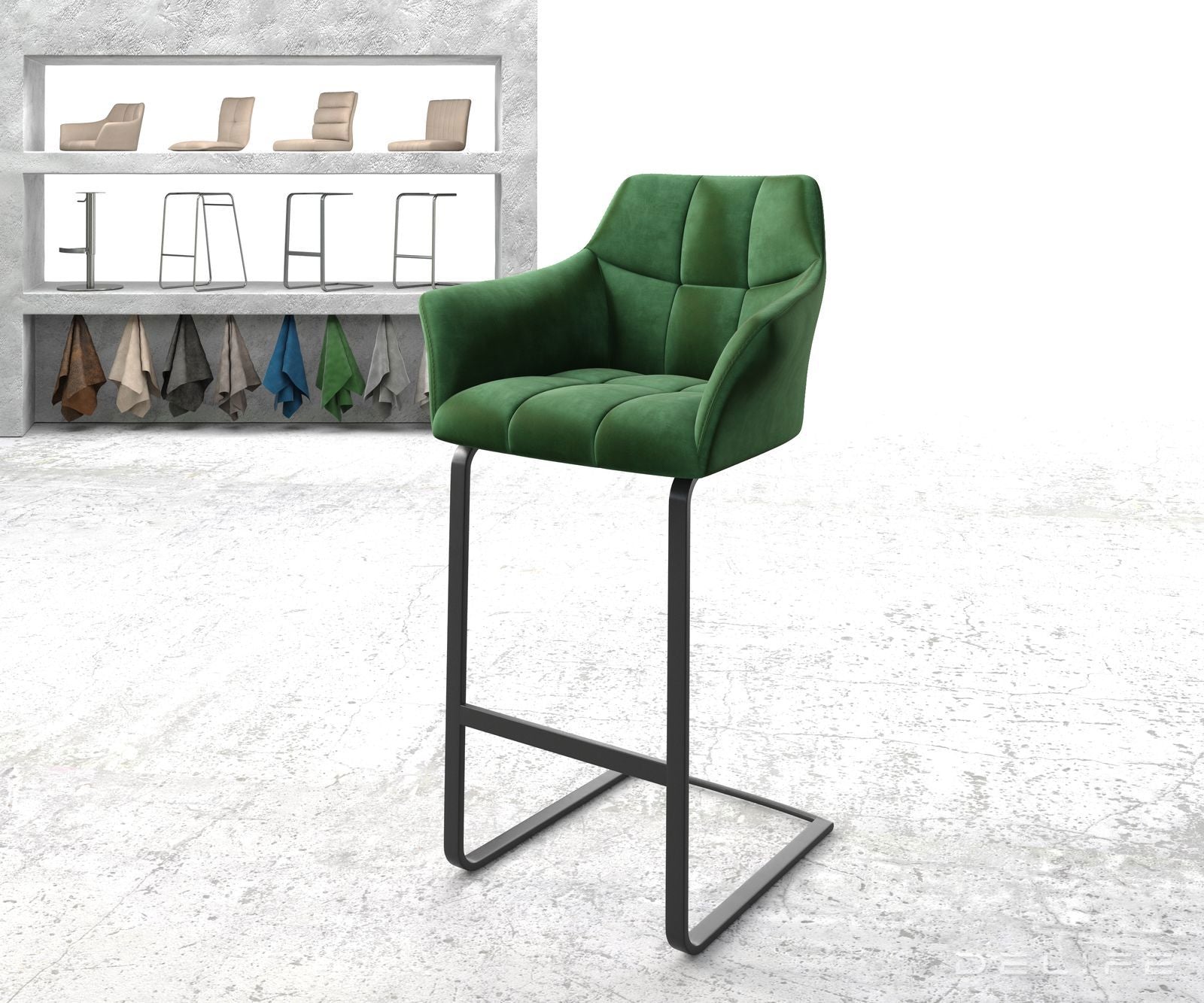 Barski stol Yulo, Material: Žamet