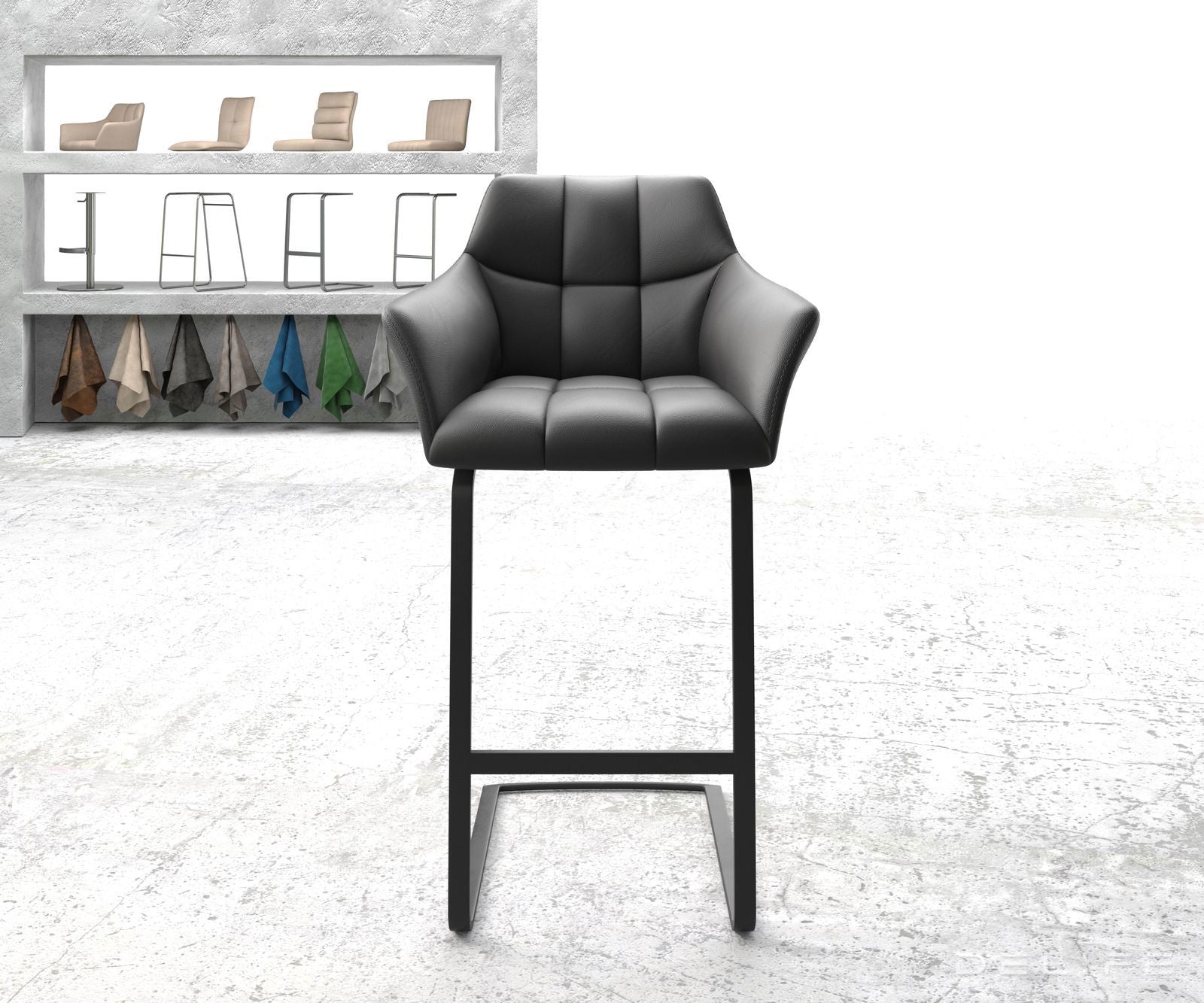 Barski stol Yulo, Material: Usnje