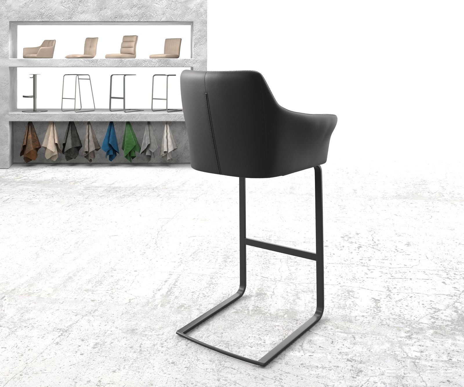 Barski stol Yulo, Material: Usnje