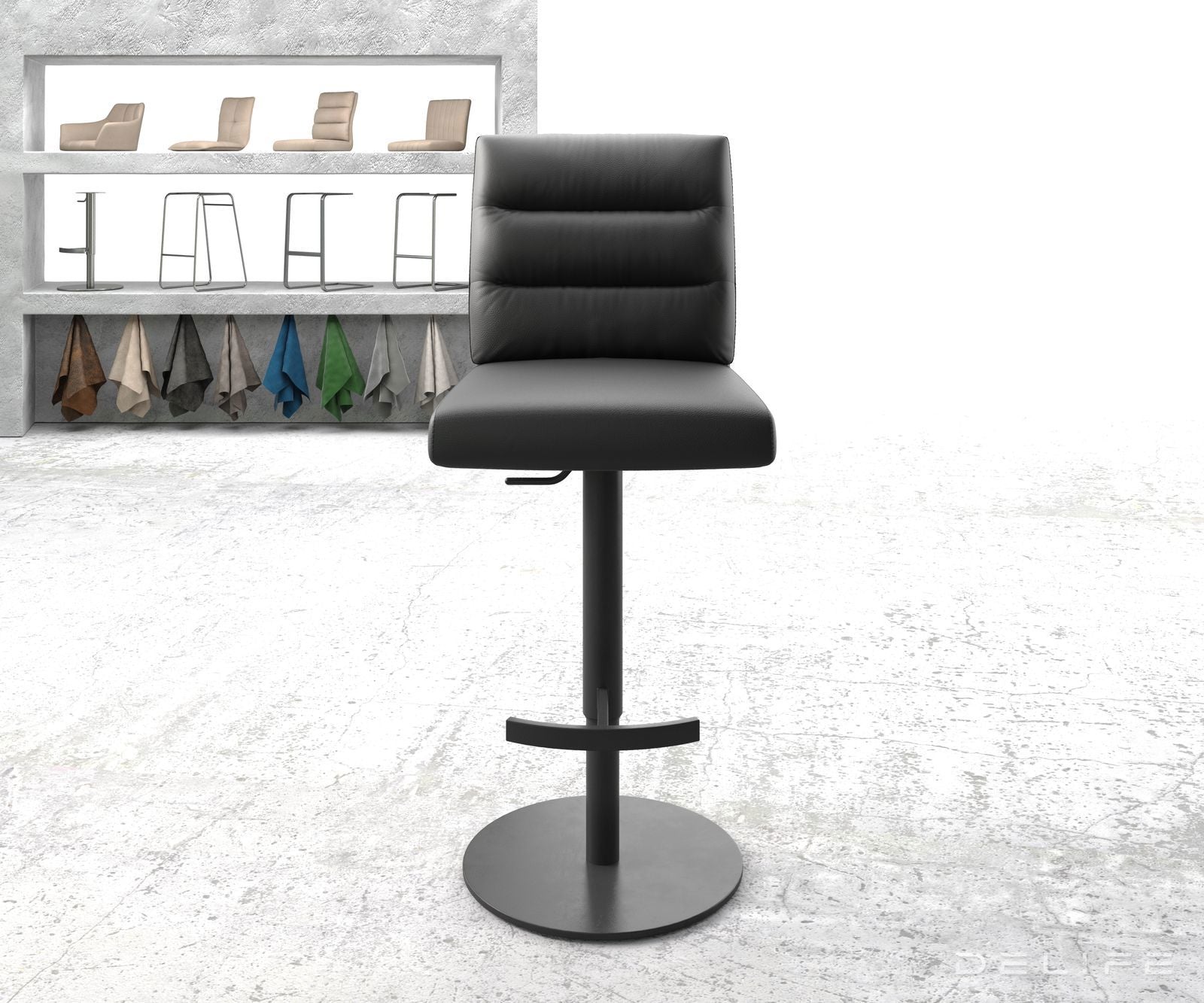 Barski stol Pela, Material: Usnje