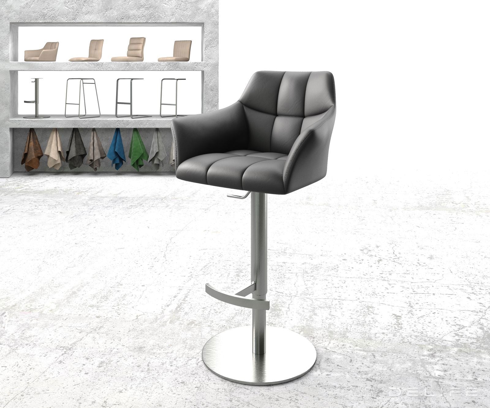 Barski stol Yulo, Material: Usnje