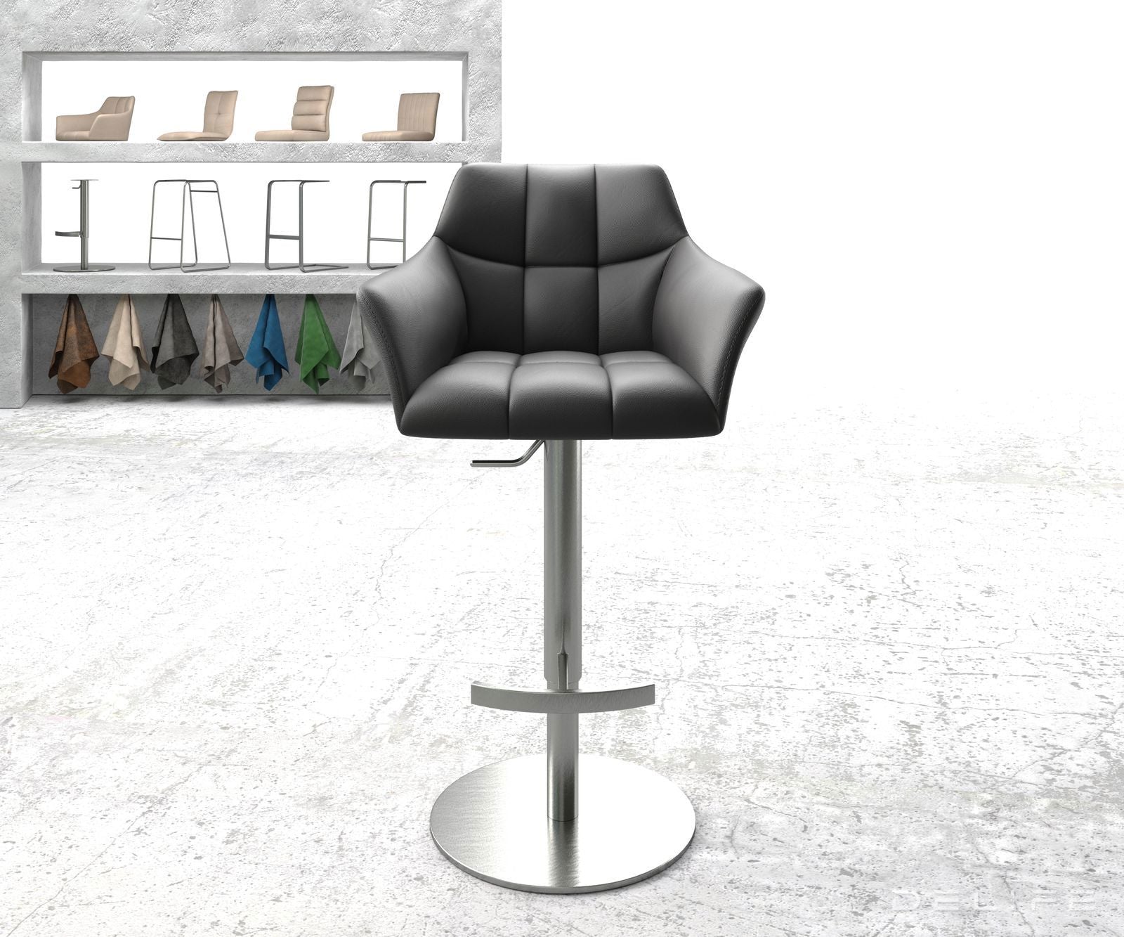 Barski stol Yulo, Material: Usnje