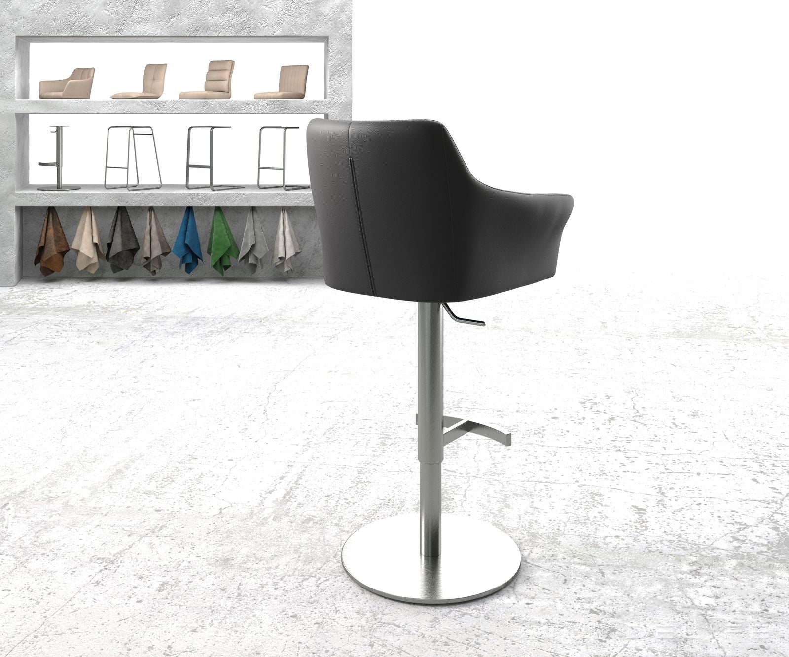 Barski stol Yulo, Material: Usnje