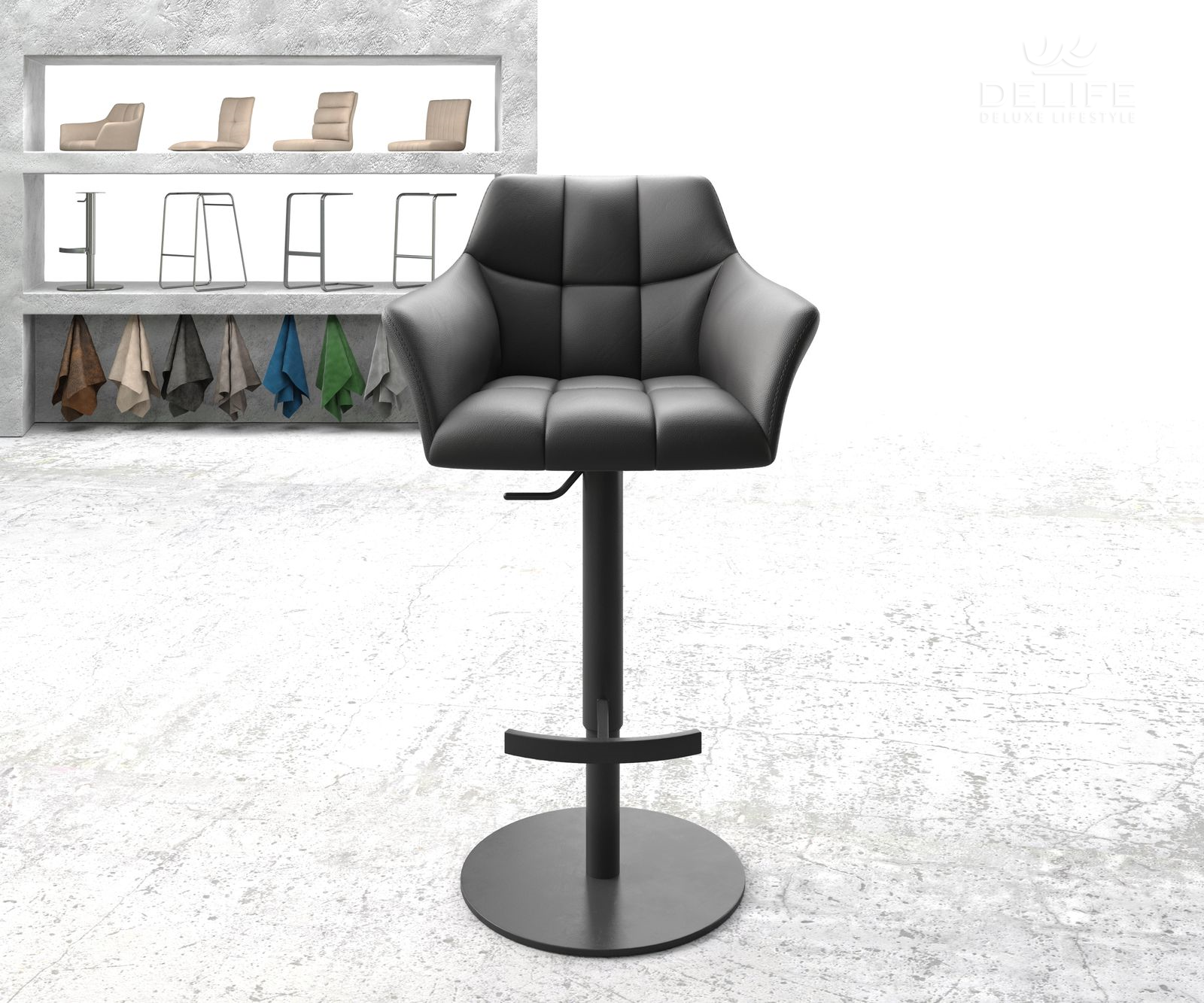 Barski stol Yulo, Material: Usnje