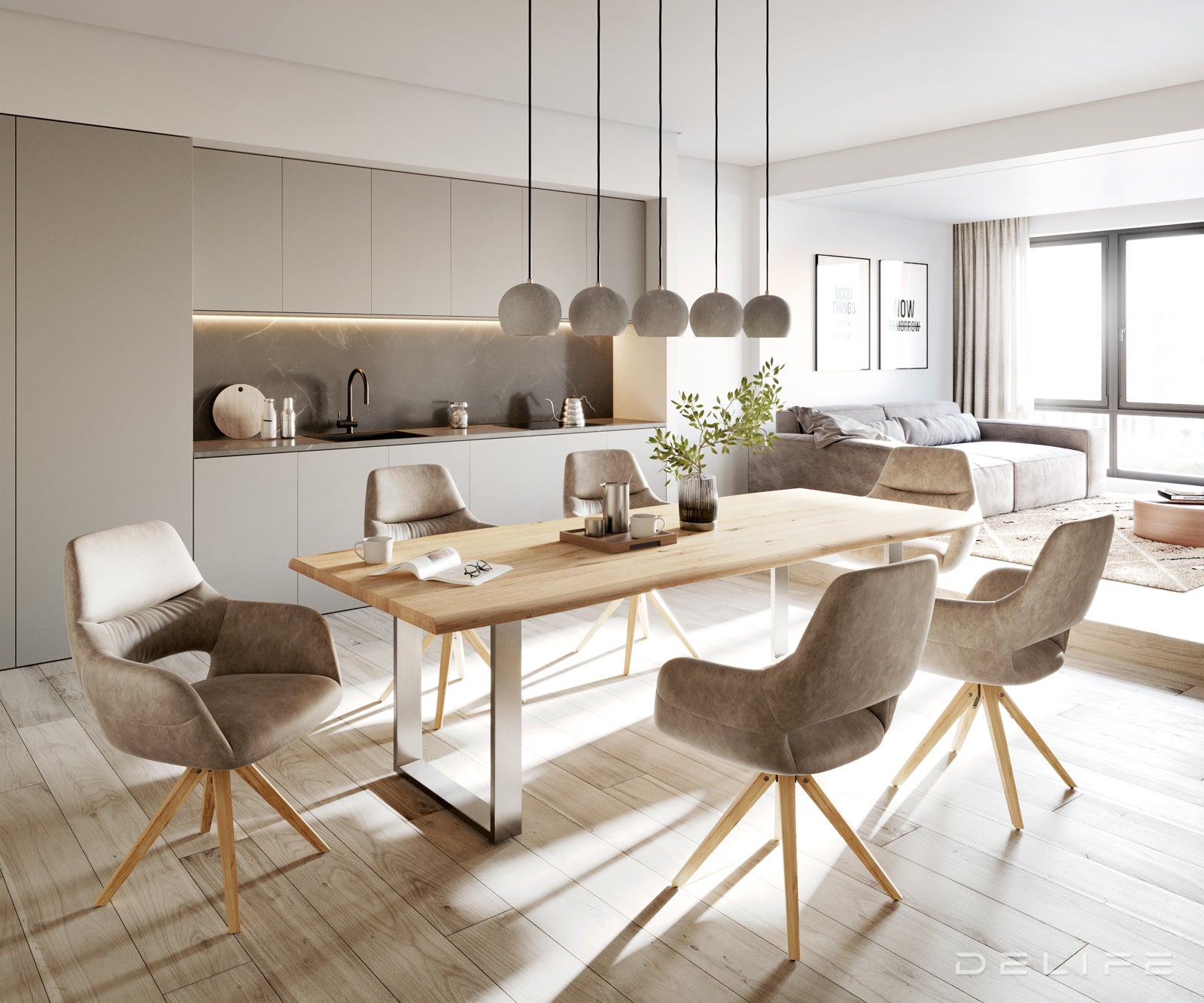 Jedilna miza Rob 200x100cm, Material: Hrast, Debelina mizne plošče: 3,2cm