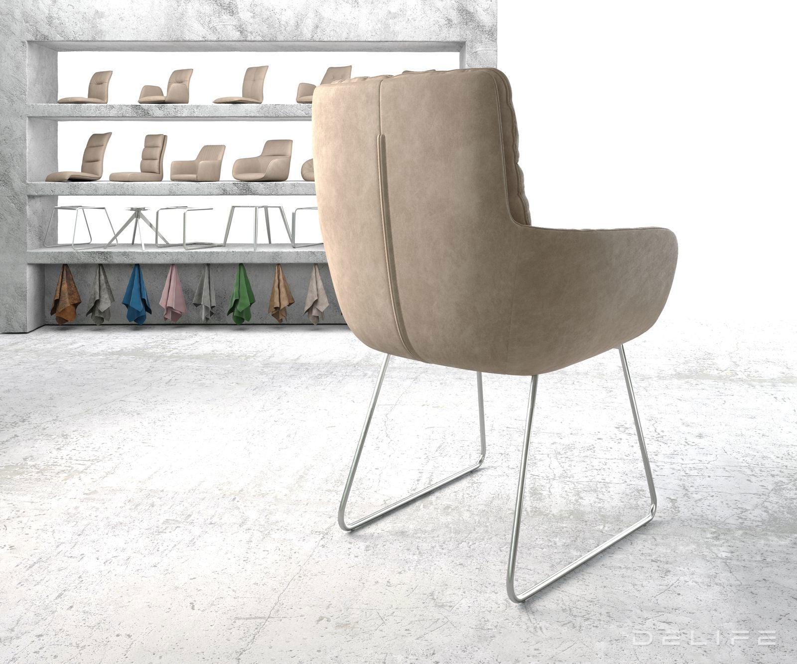 Jedilni stol Abelia z nasloni za roke, Material: Mikrofibra