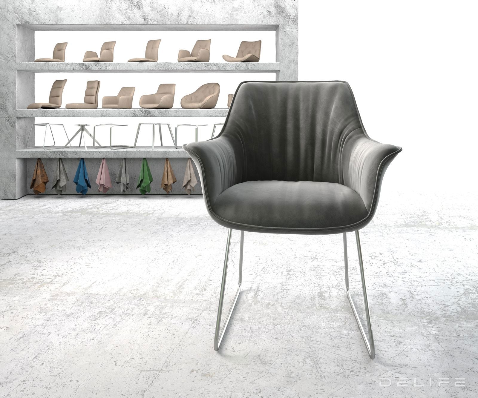 Jedilni stol Keila, Material: Žamet