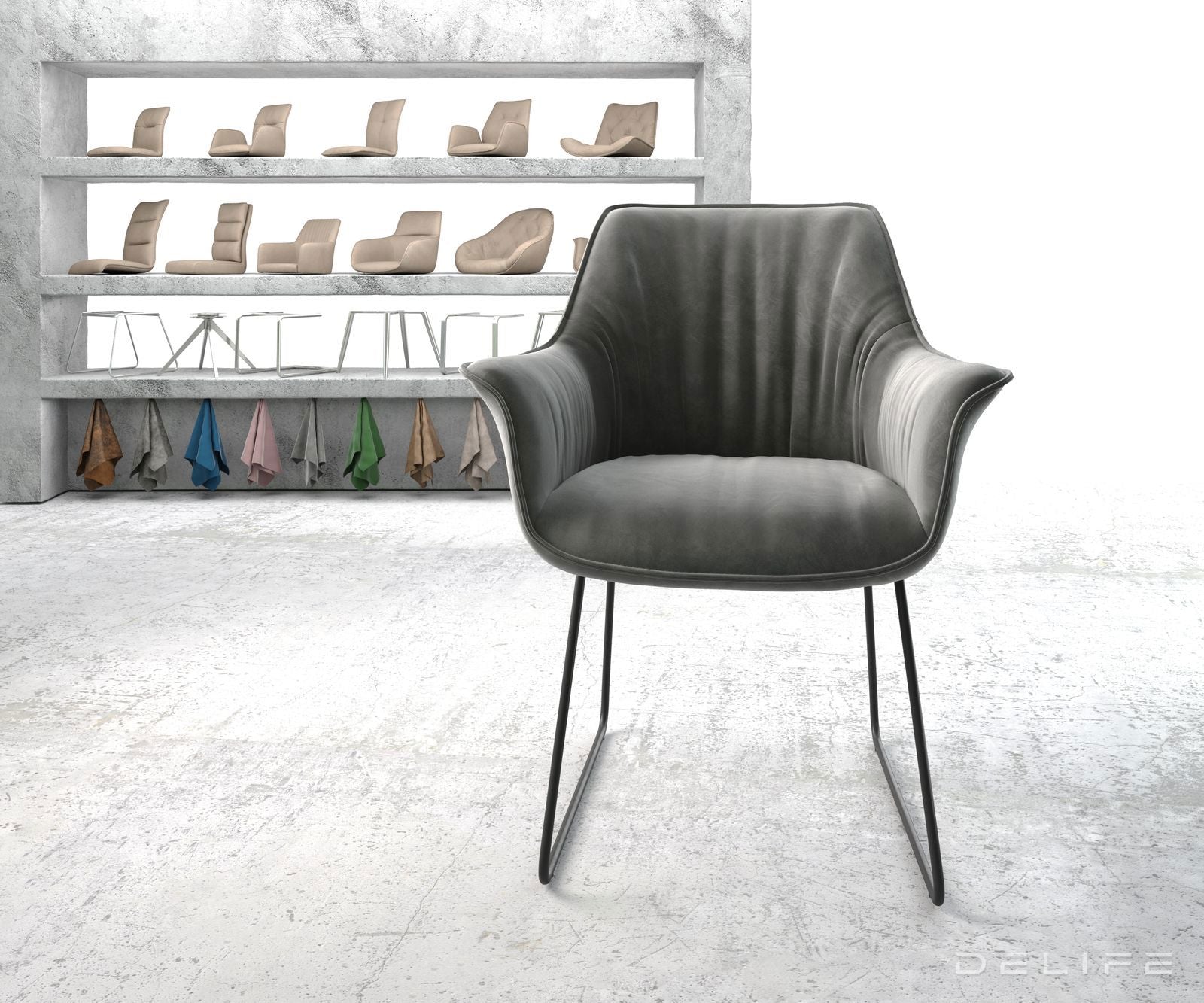 Jedilni stol Keila, Material: Žamet