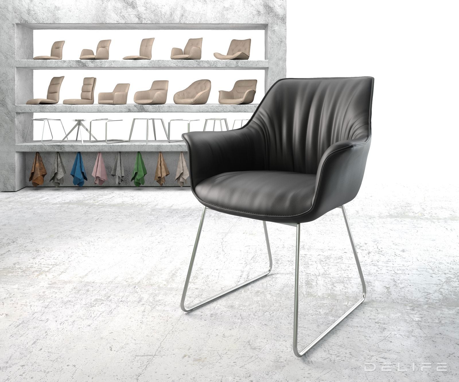 Jedilni stol Keila, Material: Usnje