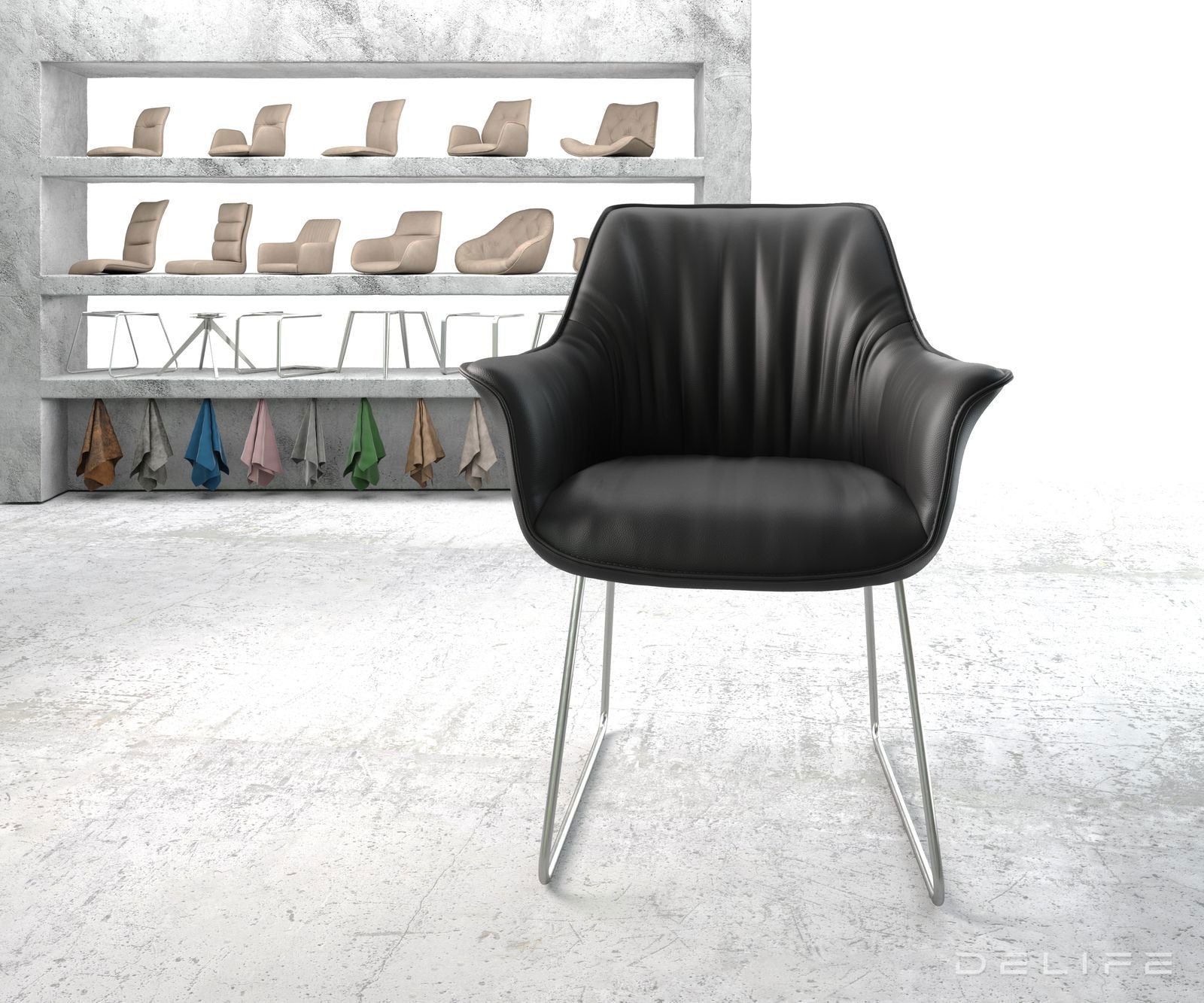 Jedilni stol Keila, Material: Usnje