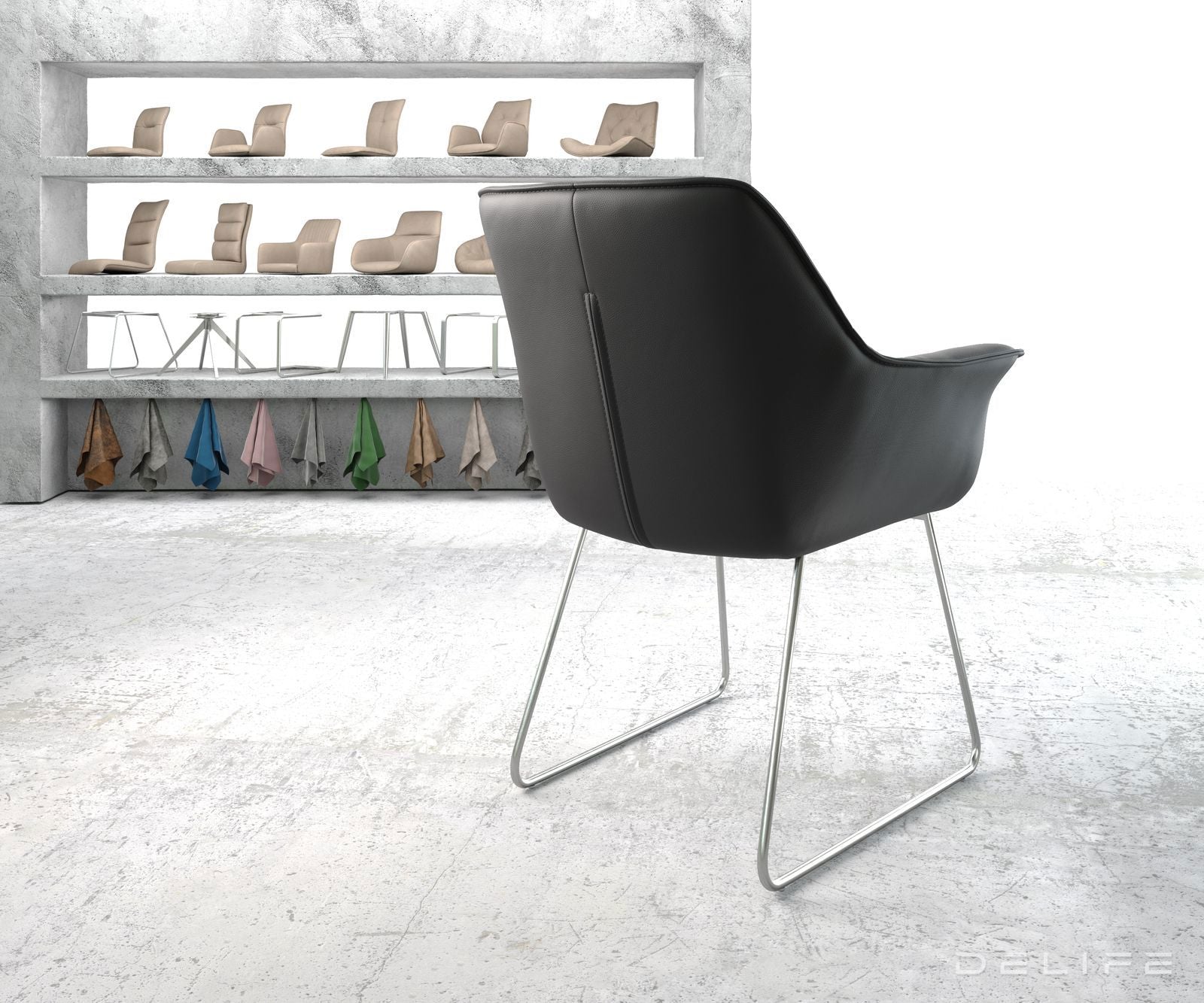 Jedilni stol Keila, Material: Usnje