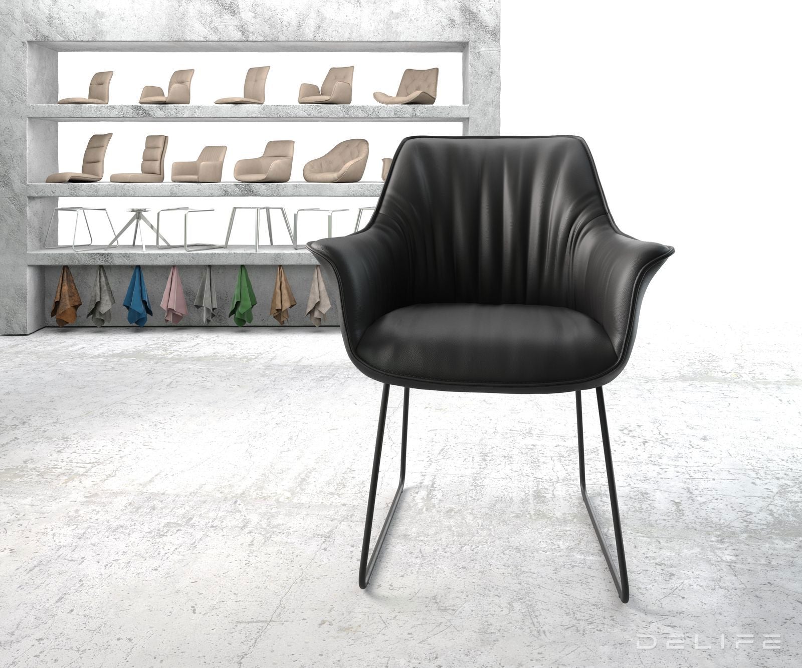 Jedilni stol Keila, Material: Usnje