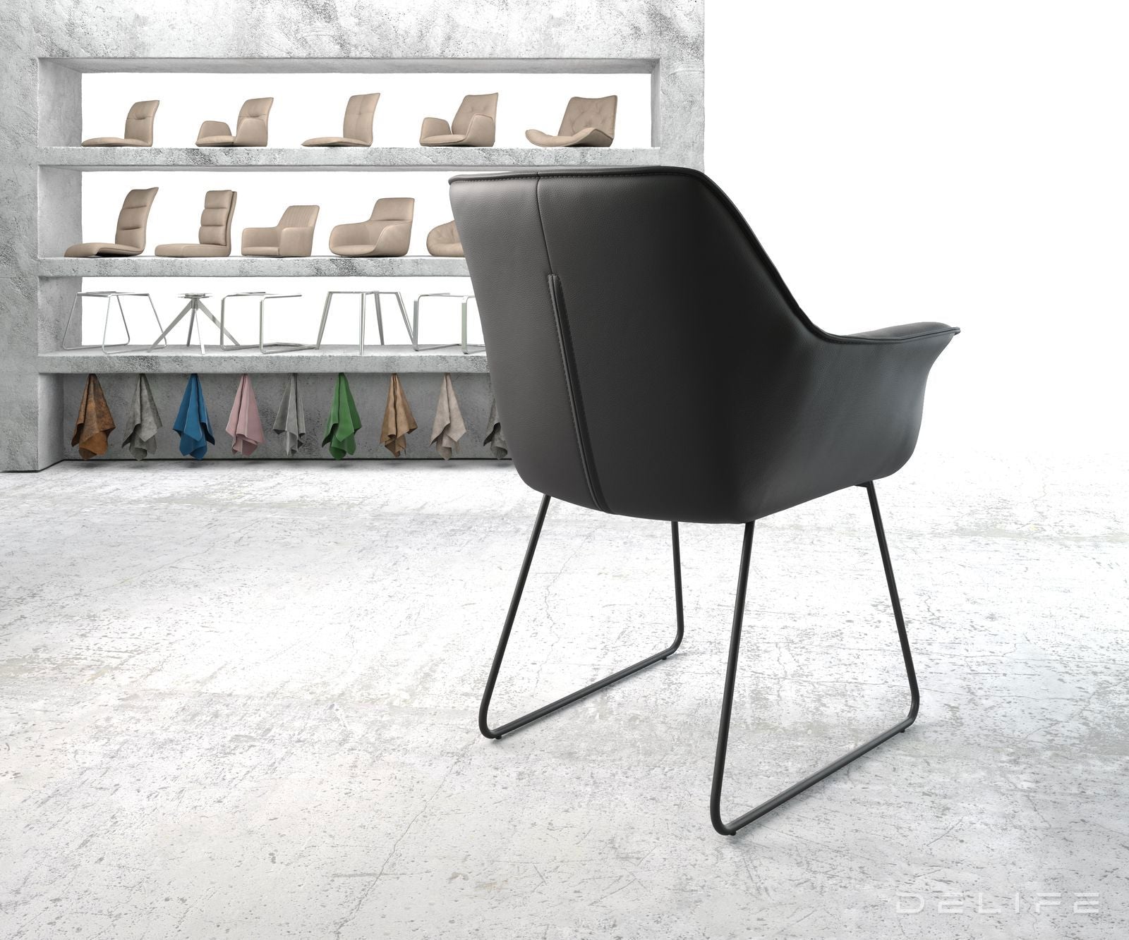 Jedilni stol Keila, Material: Usnje