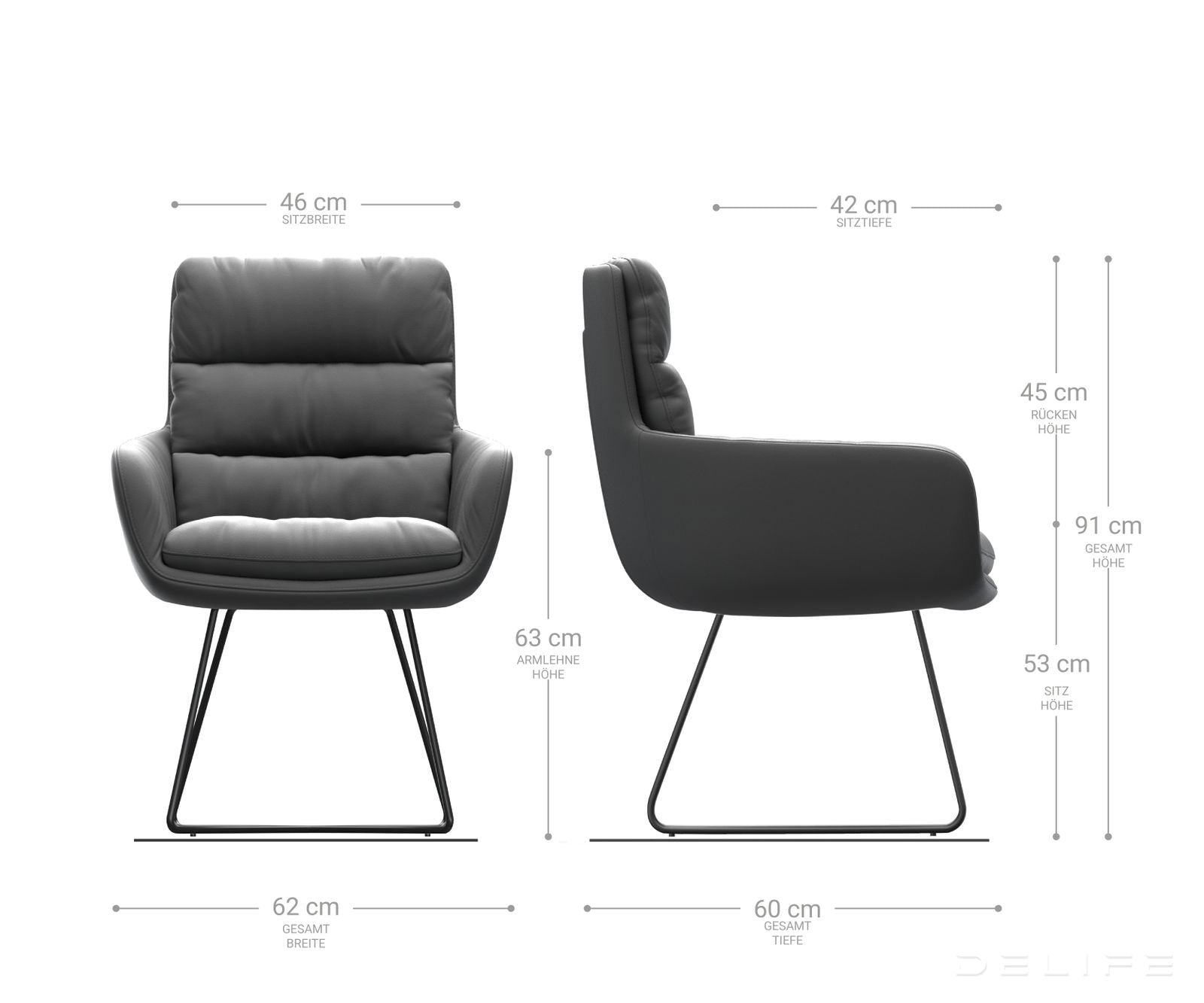 Jedilni stol Abelia z nasloni za roke, Material: Mikrofibra