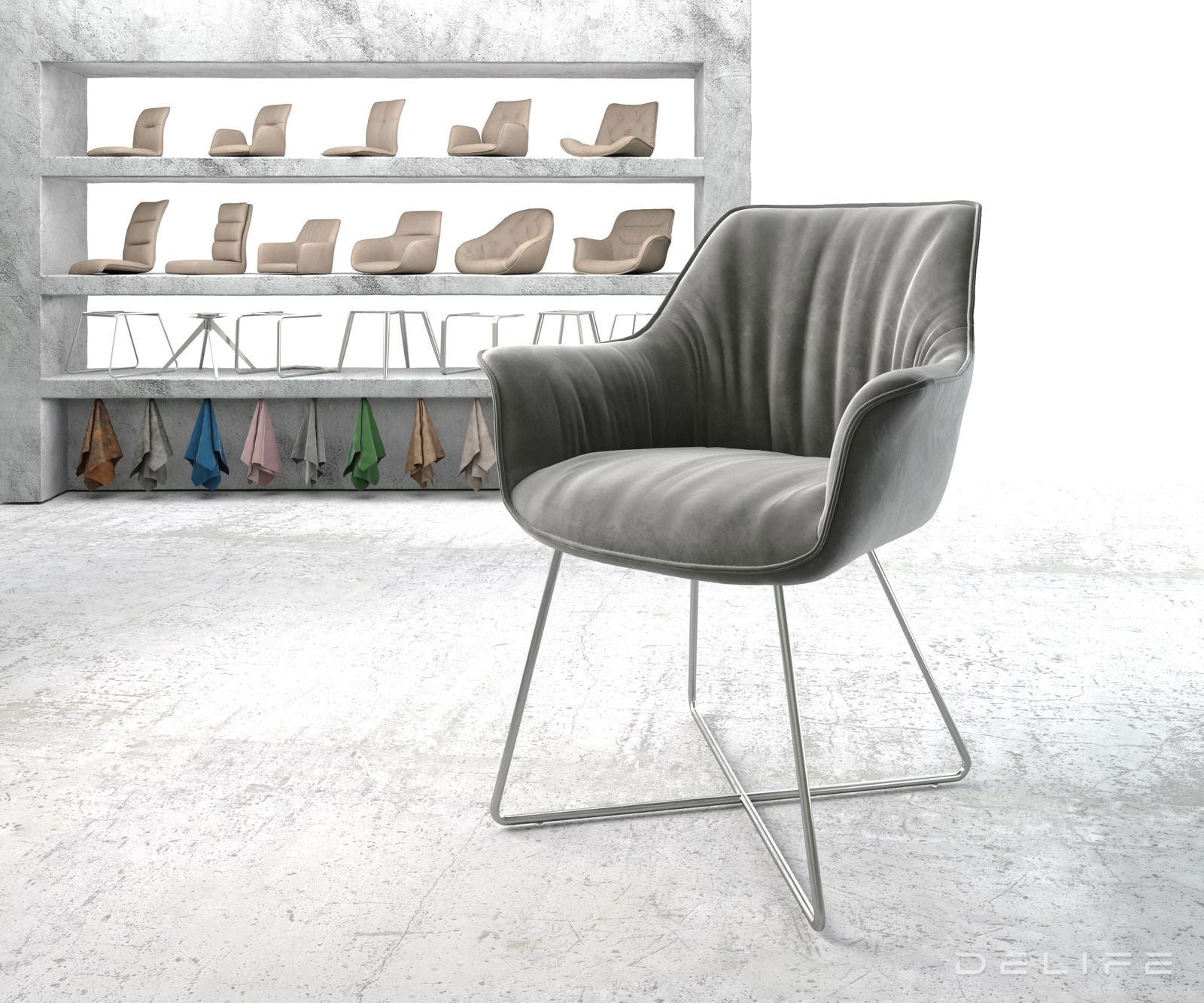 Jedilni stol Keila, Material: Žamet