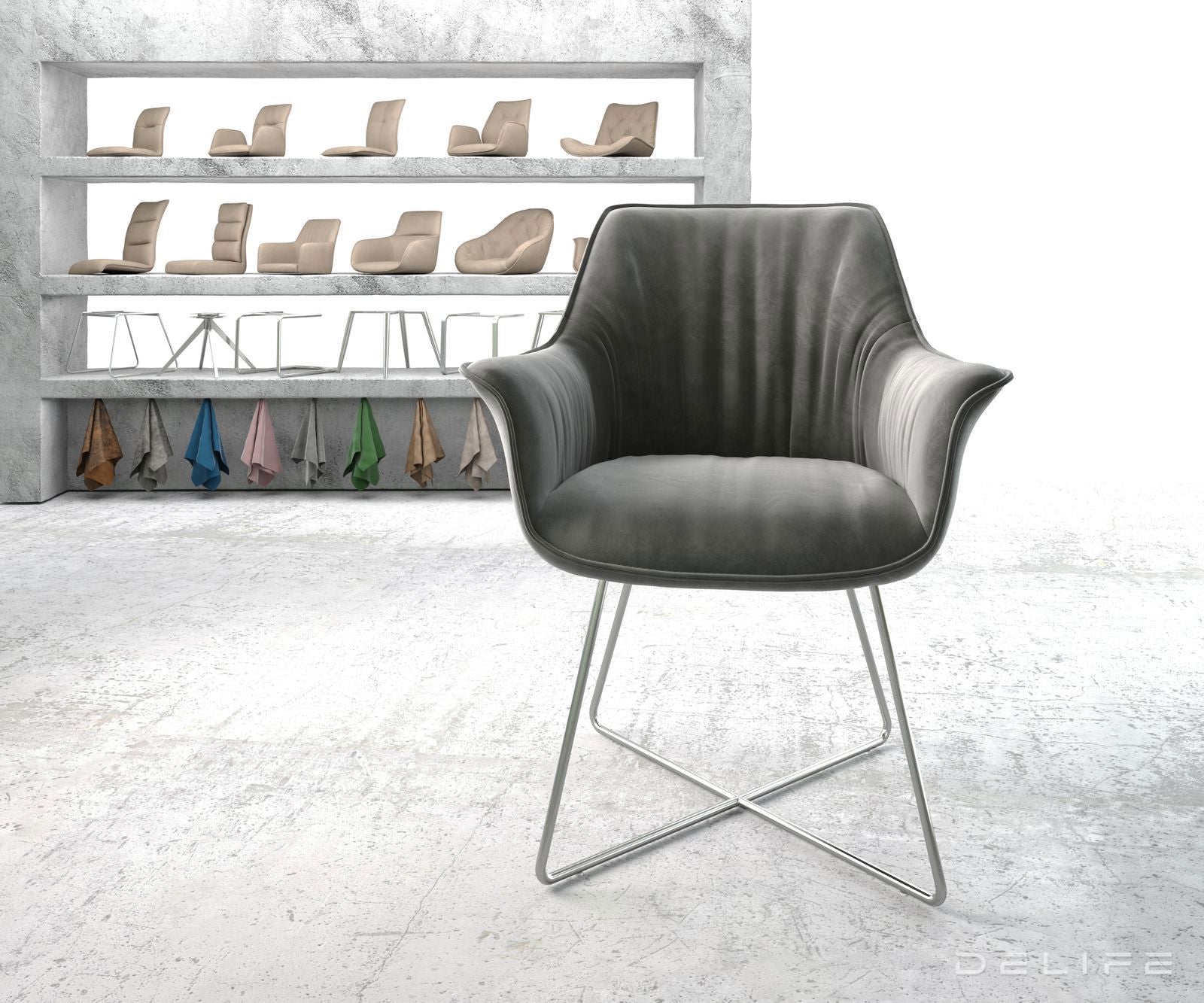 Jedilni stol Keila, Material: Žamet