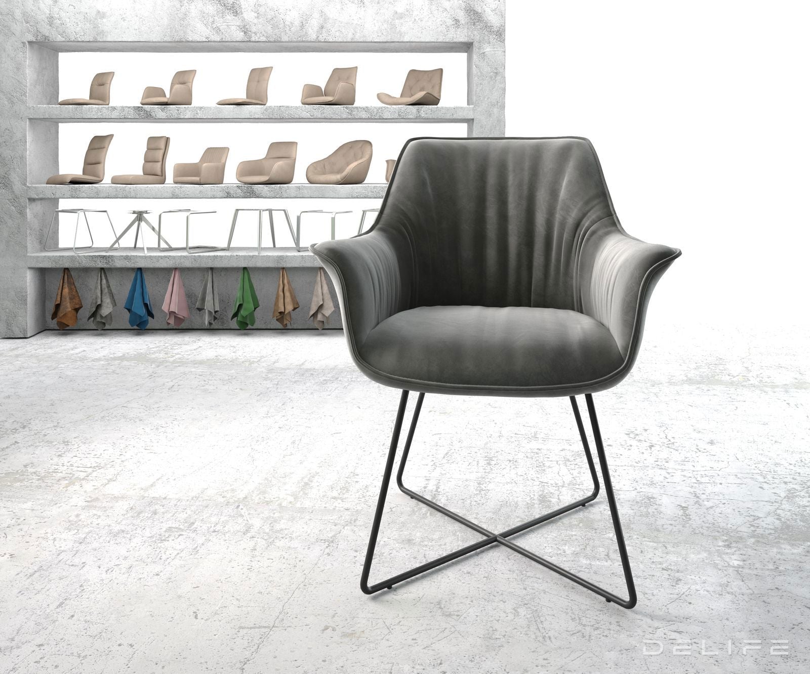 Jedilni stol Keila, Material: Žamet