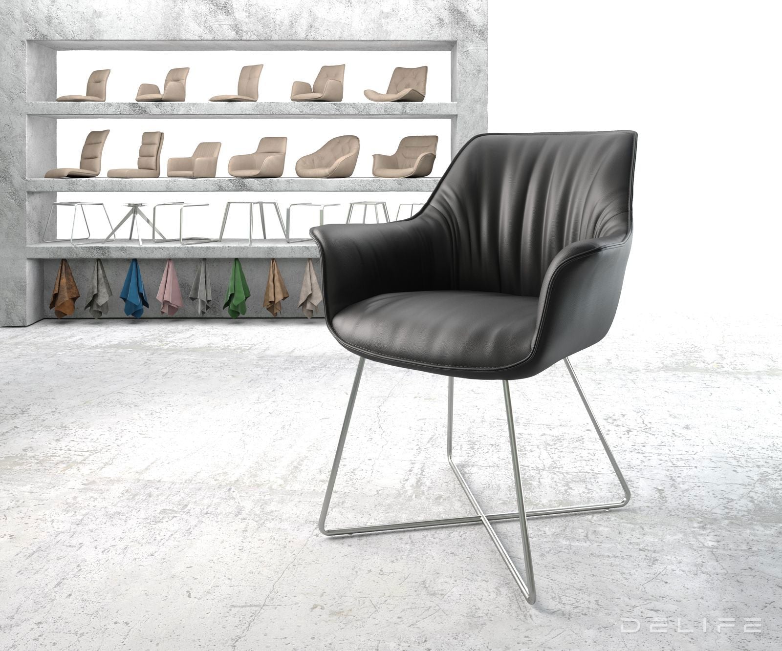 Jedilni stol Keila, Material: Usnje