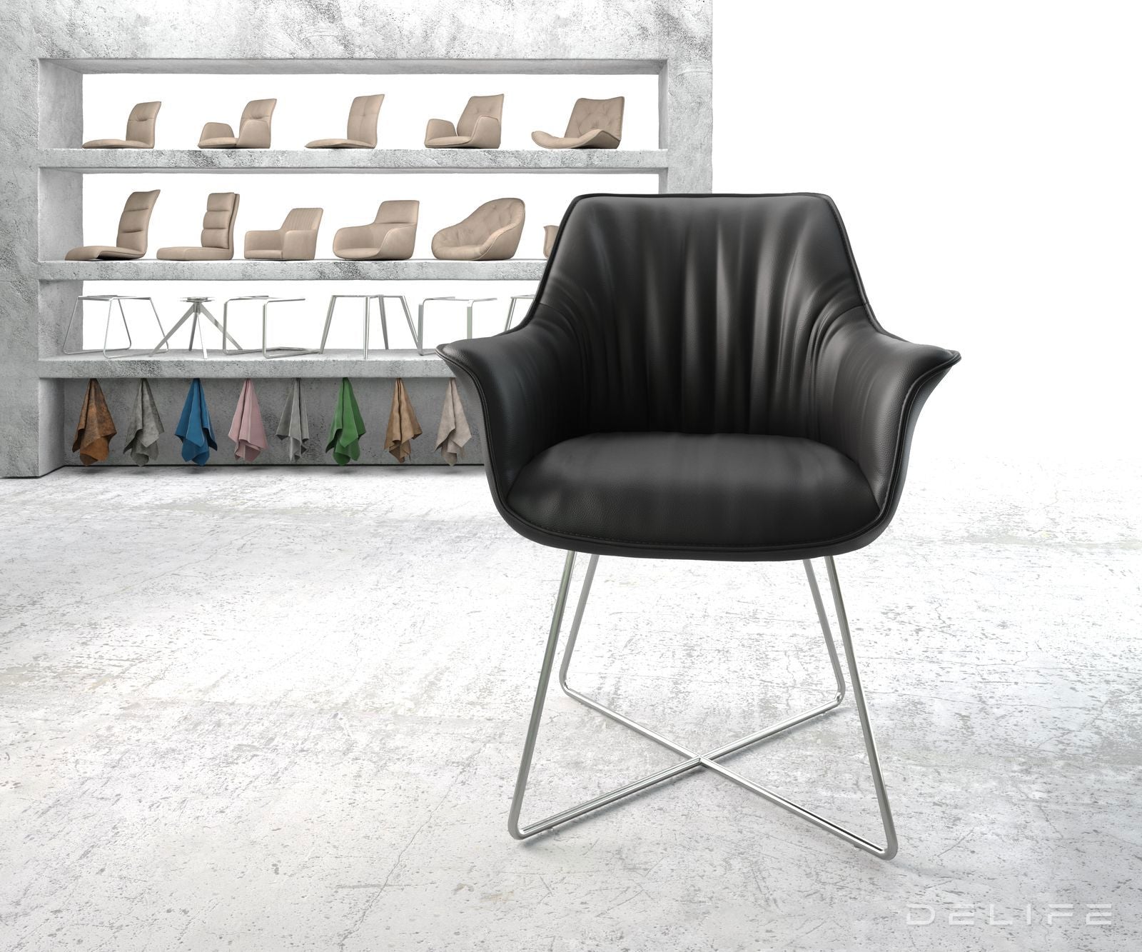 Jedilni stol Keila, Material: Usnje