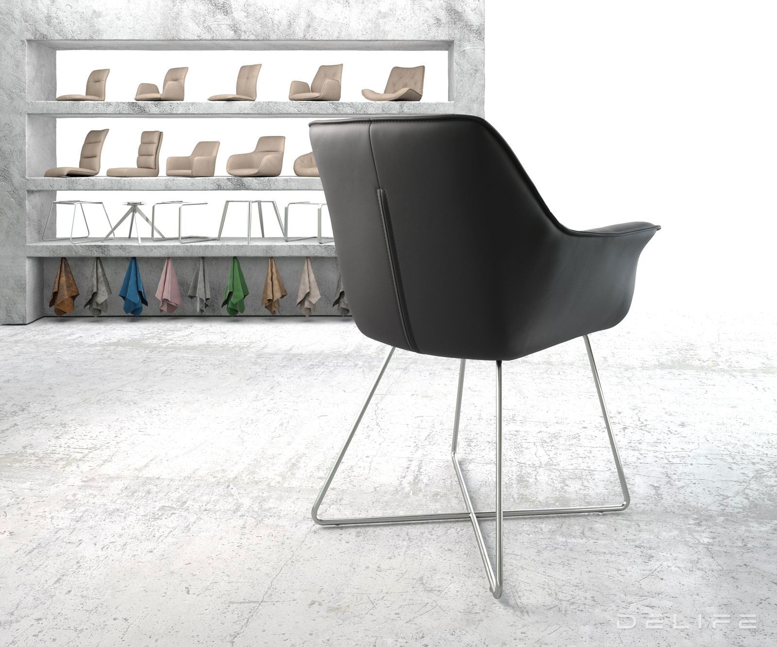 Jedilni stol Keila, Material: Usnje