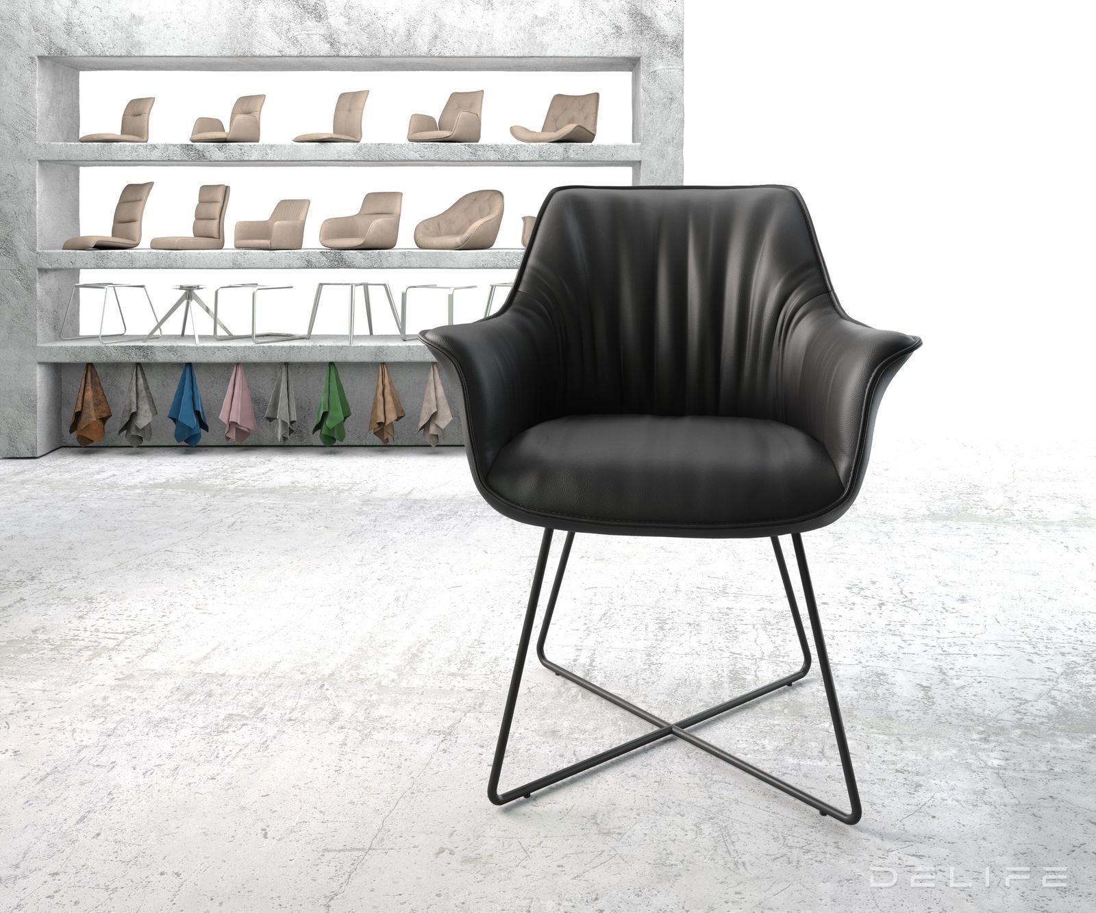 Jedilni stol Keila, Material: Usnje